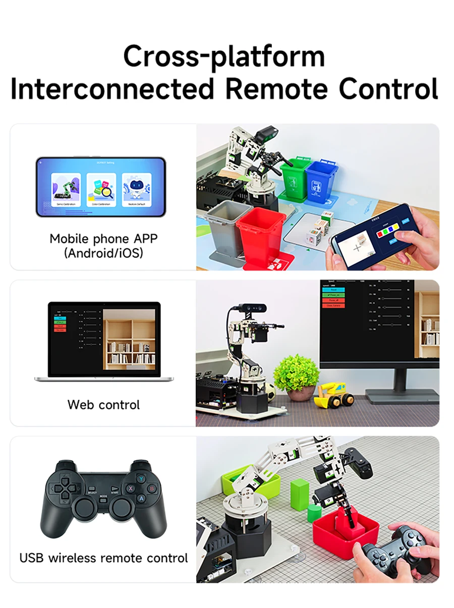Yahboom DOFBOT PRO Robotic Arm ROS Open Source Support 3D Depth Point Cloud Recognition Gripping For Jetson Orin SUPER Control