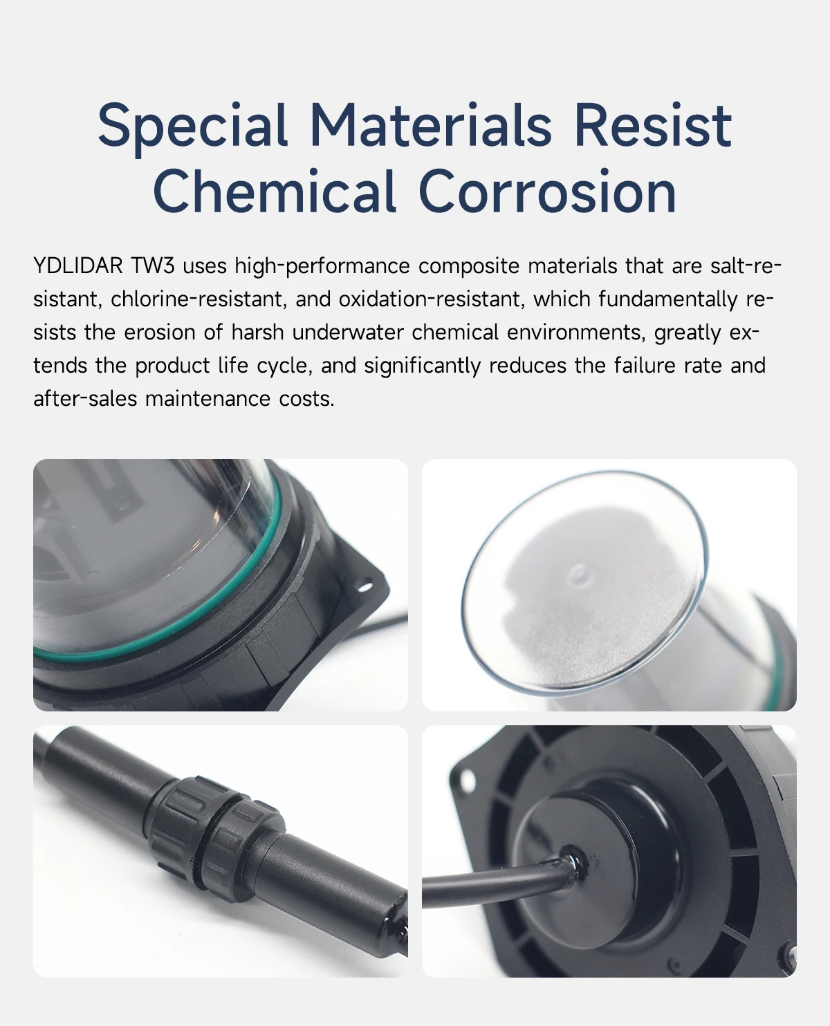 YDLIDAR TW3 Underwater Lidar 5m Ranging Range TOF SensorModule IP68 Deeply Waterproof Support ROS1/ROS2 Robot Mapping Navigation