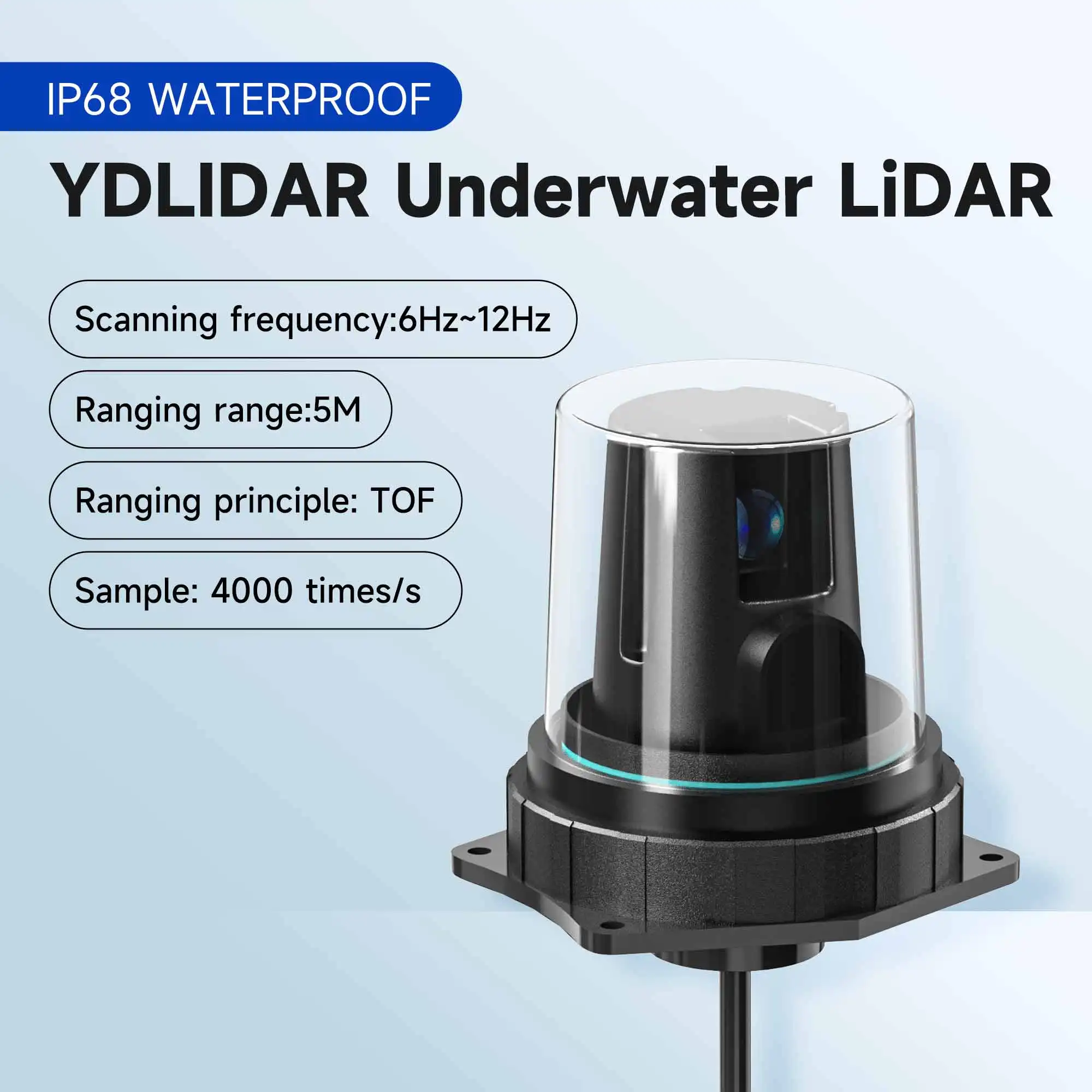 YDLIDAR TW3 Underwater Lidar 5m Ranging Range TOF SensorModule IP68 Deeply Waterproof Support ROS1/ROS2 Robot Mapping Navigation YDLIDAR TW3 Underwater Lidar 5m Ranging Range TOF SensorModule IP68 Deeply Waterproof Support ROS1/ROS2 Robot Mapping Navigation