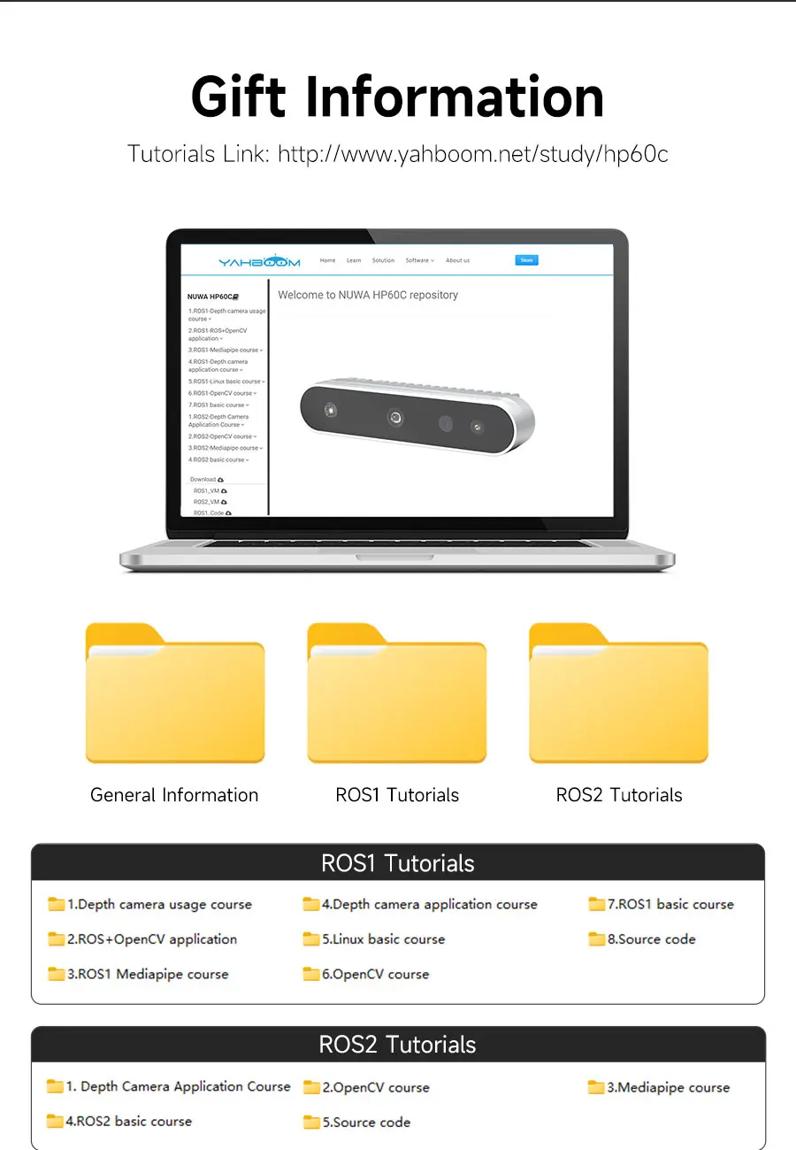 Nuwa-HP60C Camera 3D Depth Sensor Module Adopt Structured Light Imaging Technology 73.8&deg;FOV Measuring Range 0.2-4M For ROS Robot