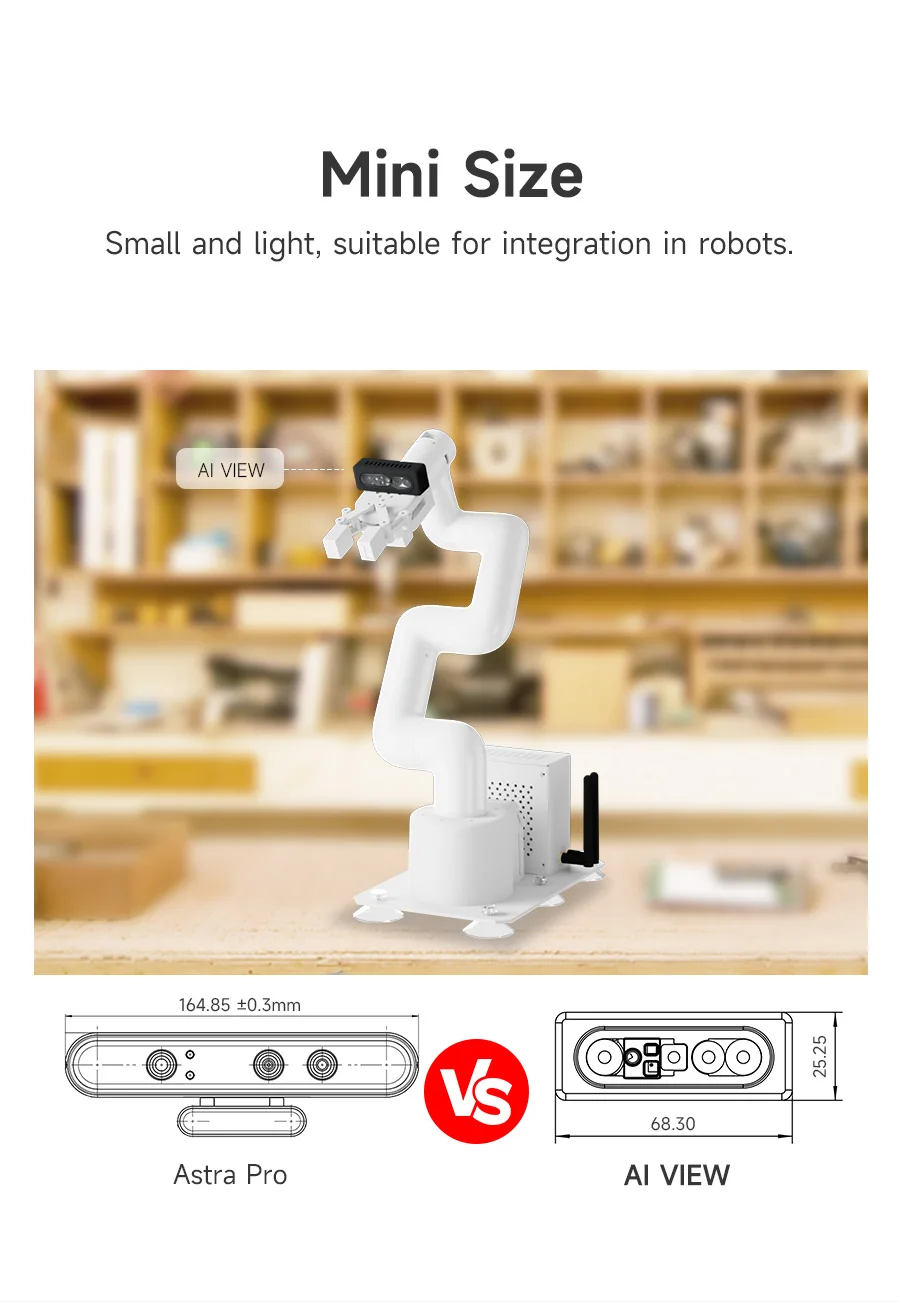 AI VIEW Camera Depth Sensor Module 3D Scanner Human Body TrackingObject Measurement with Binocular StructuredLight for ROS Robot