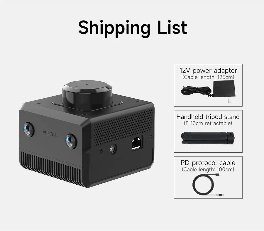 Slamtec Aurora Lidar Kit Binocular Vision Camera 40 Mscanning Distance 3D All-round Positioning Mapping Sensor AI Deep Learning