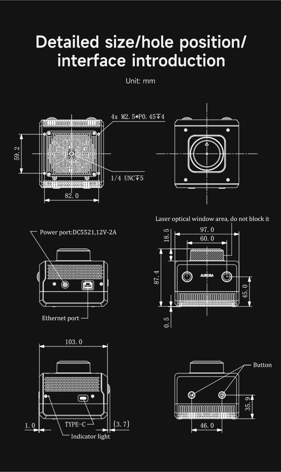 Slamtec Aurora Lidar Kit Binocular Vision Camera 40 Mscanning Distance 3D All-round Positioning Mapping Sensor AI Deep Learning