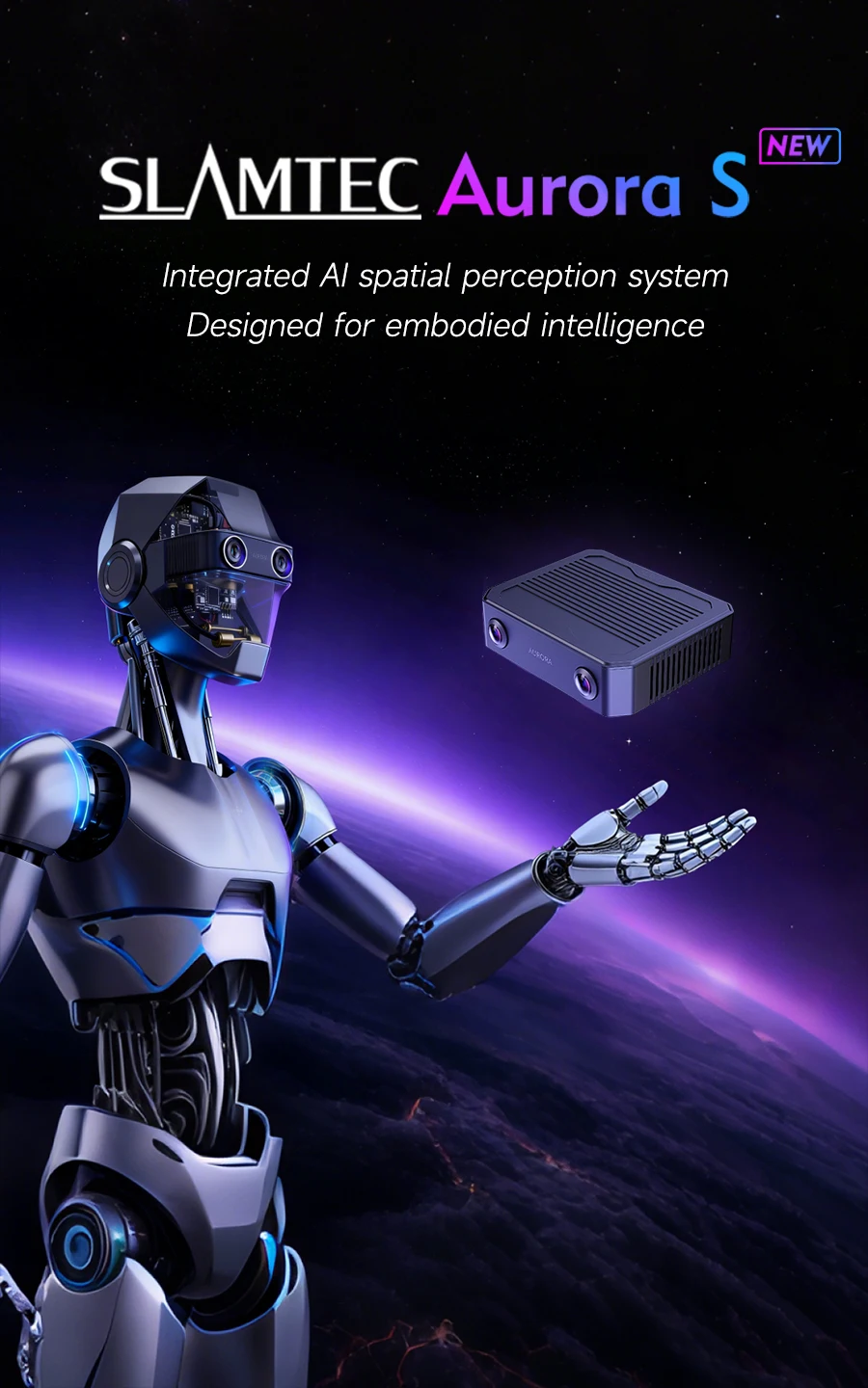 Aurora S Fully Integrated AI Spatial Perception System Self-developed AI-VSLAM Engine 120&deg;Binocular Depth Vision for ROS/ROS2