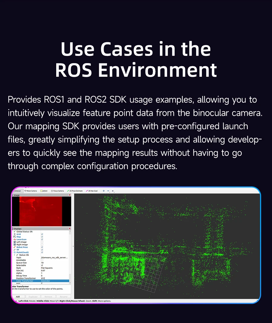 Aurora S Fully Integrated AI Spatial Perception System Self-developed AI-VSLAM Engine 120&deg;Binocular Depth Vision for ROS/ROS2