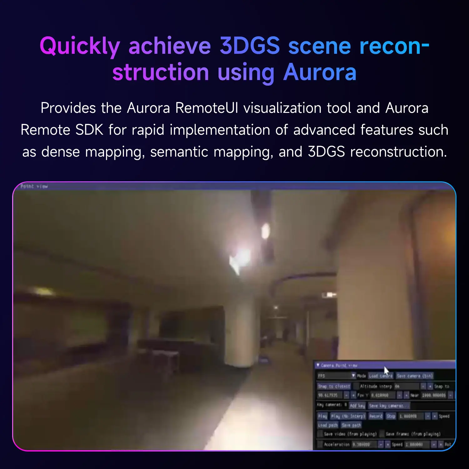 Aurora S Fully Integrated AI Spatial Perception System Self-developed AI-VSLAM Engine 120°Binocular Depth Vision for ROS/ROS2 Aurora S Fully Integrated AI Spatial Perception System Self-developed AI-VSLAM Engine 120°Binocular Depth Vision for ROS/ROS2