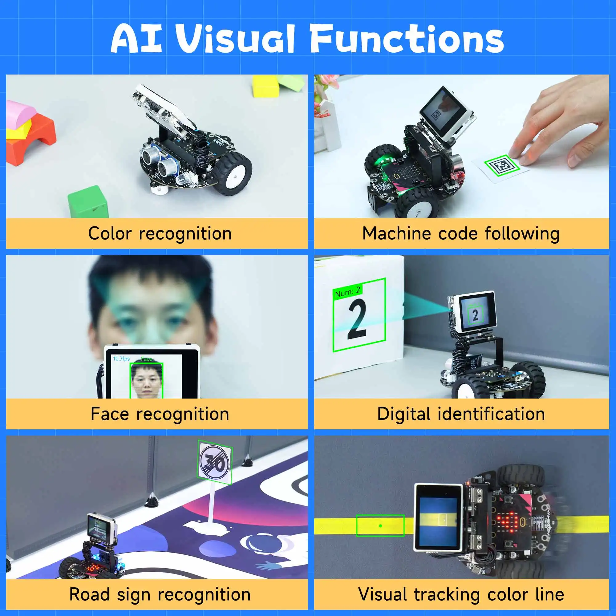 Yahboom Microbit Smart Robot Car AI Visual Recognition Line Tracking Ultrasonic Sensor IR Remote Control Kit Yahboom Microbit Smart Robot Car AI Visual Recognition Line Tracking Ultrasonic Sensor IR Remote Control Kit
