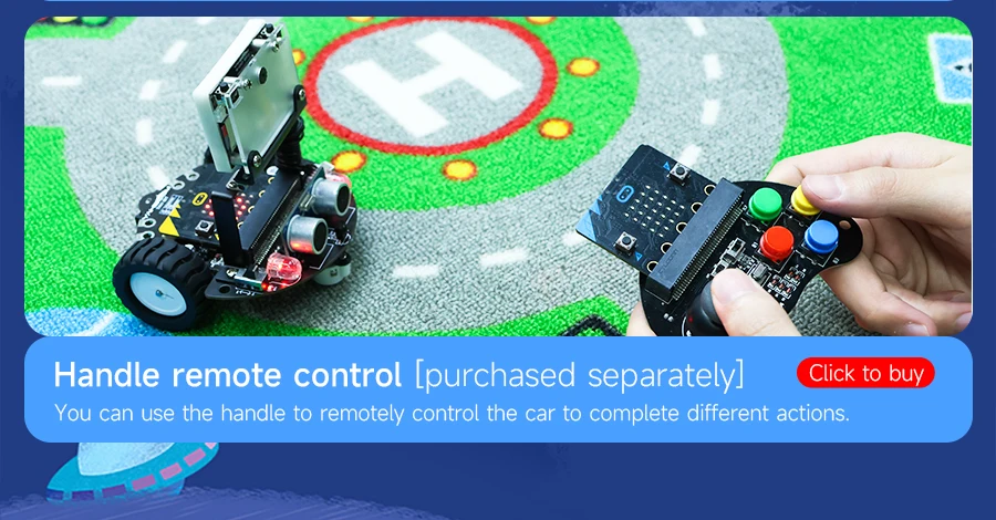 Yahboom Microbit Smart Robot Car AI Visual Recognition Line Tracking Ultrasonic Sensor IR Remote Control Kit