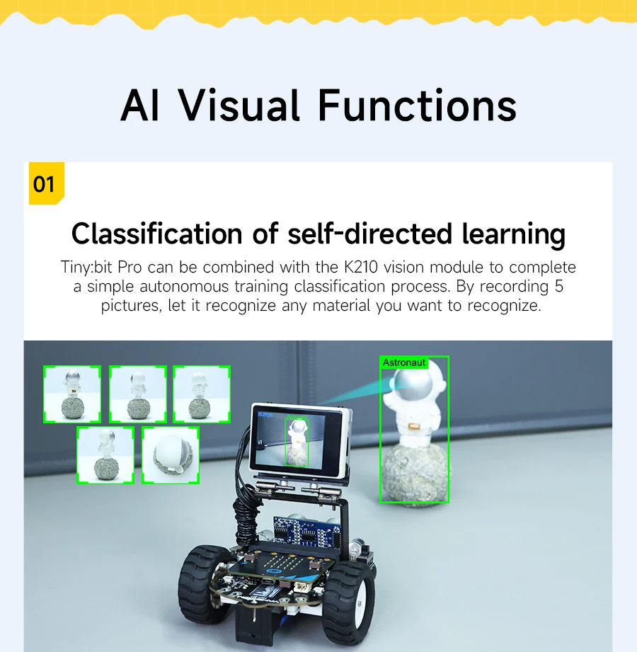 Yahboom Microbit Smart Robot Car AI Visual Recognition Line Tracking Ultrasonic Sensor IR Remote Control Kit