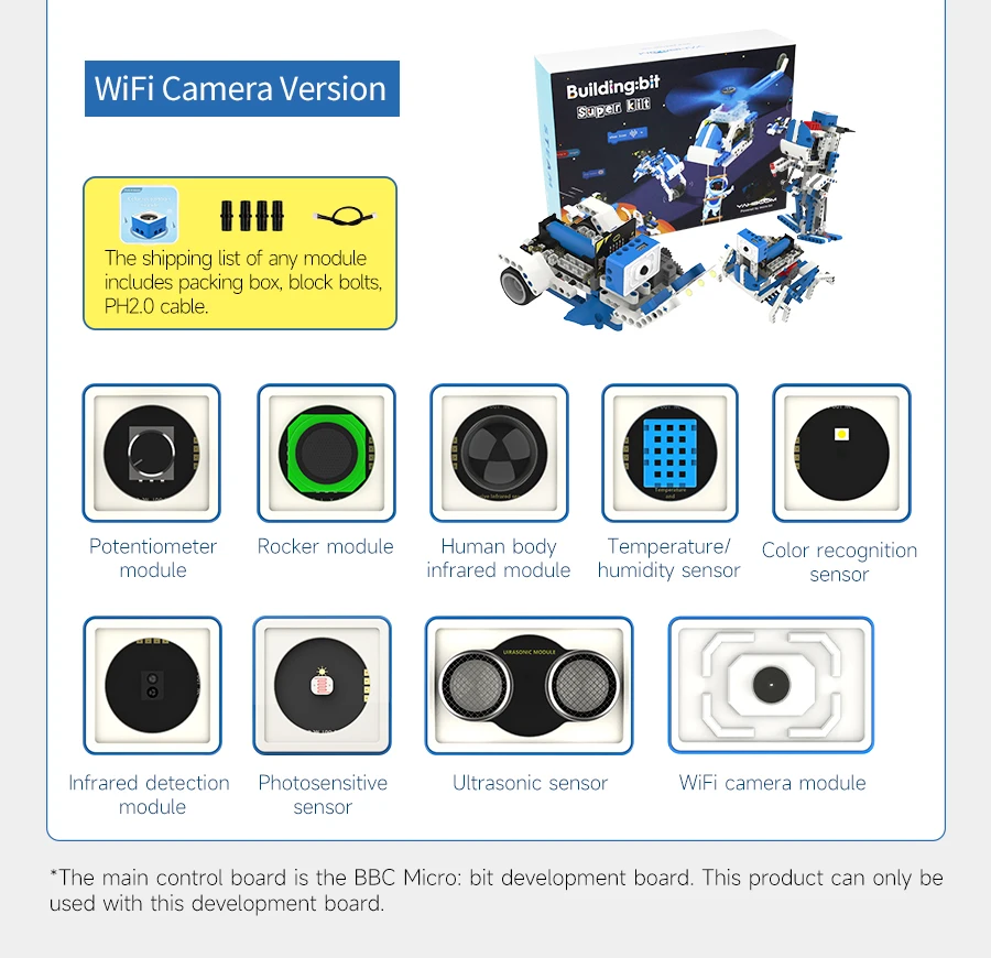 BBC Microbit V2 Robot Kit 16 in 1 STEM Projects with Sensor Module DIY Programmable Electronic Science Maker Educational Kits