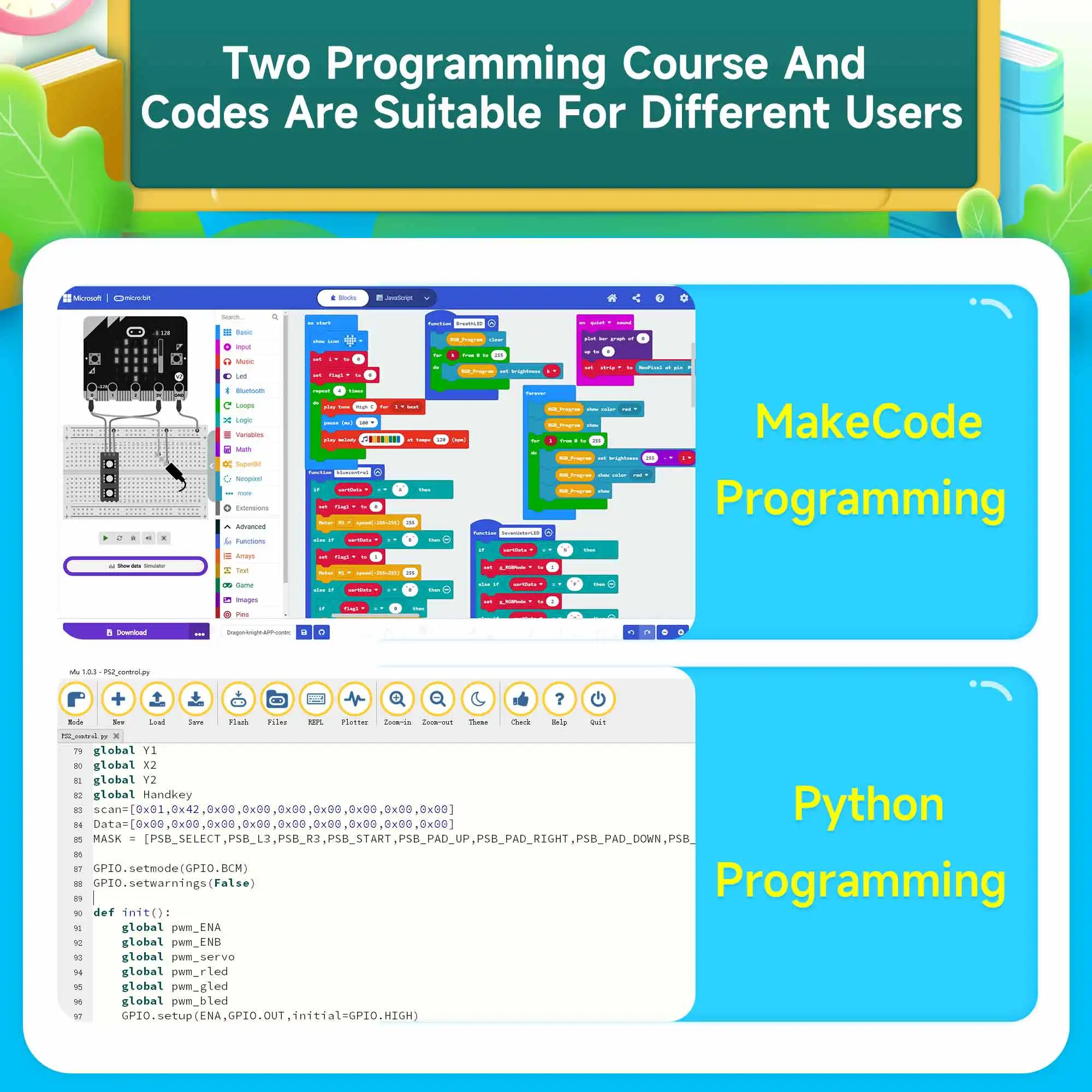 BBC Microbit V2 Robot Kit 16 in 1 STEM Projects with Sensor Module DIY Programmable Electronic Science Maker Educational Kits BBC Microbit V2 Robot Kit 16 in 1 STEM Projects with Sensor Module DIY Programmable Electronic Science Maker Educational Kits