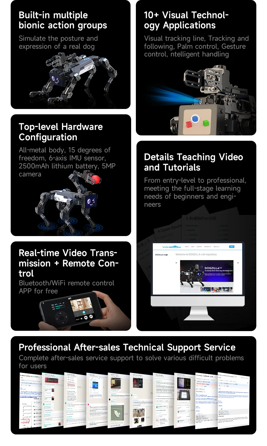 Yahboom DOGZILLA-Lite Quadruped Bionic Robot Dog AI Vision Large Model Intelligent Programming Electronic Kit for Raspberry Pi