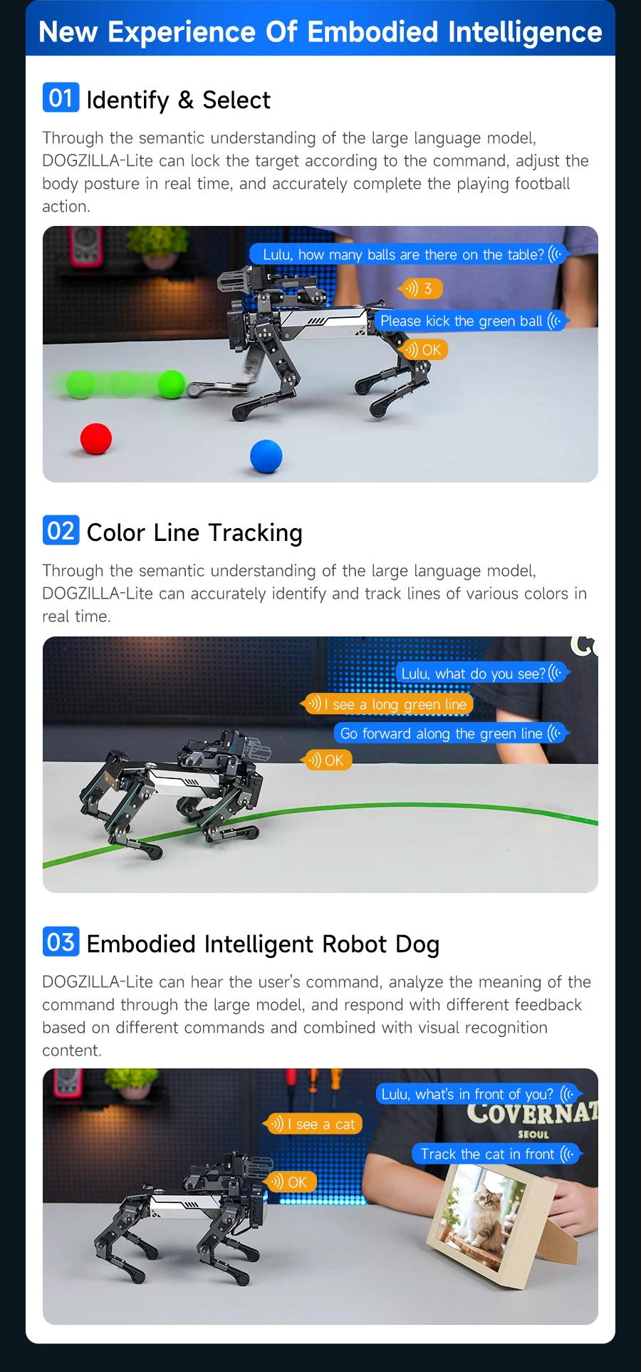Yahboom DOGZILLA-Lite Quadruped Bionic Robot Dog AI Vision Large Model Intelligent Programming Electronic Kit for Raspberry Pi