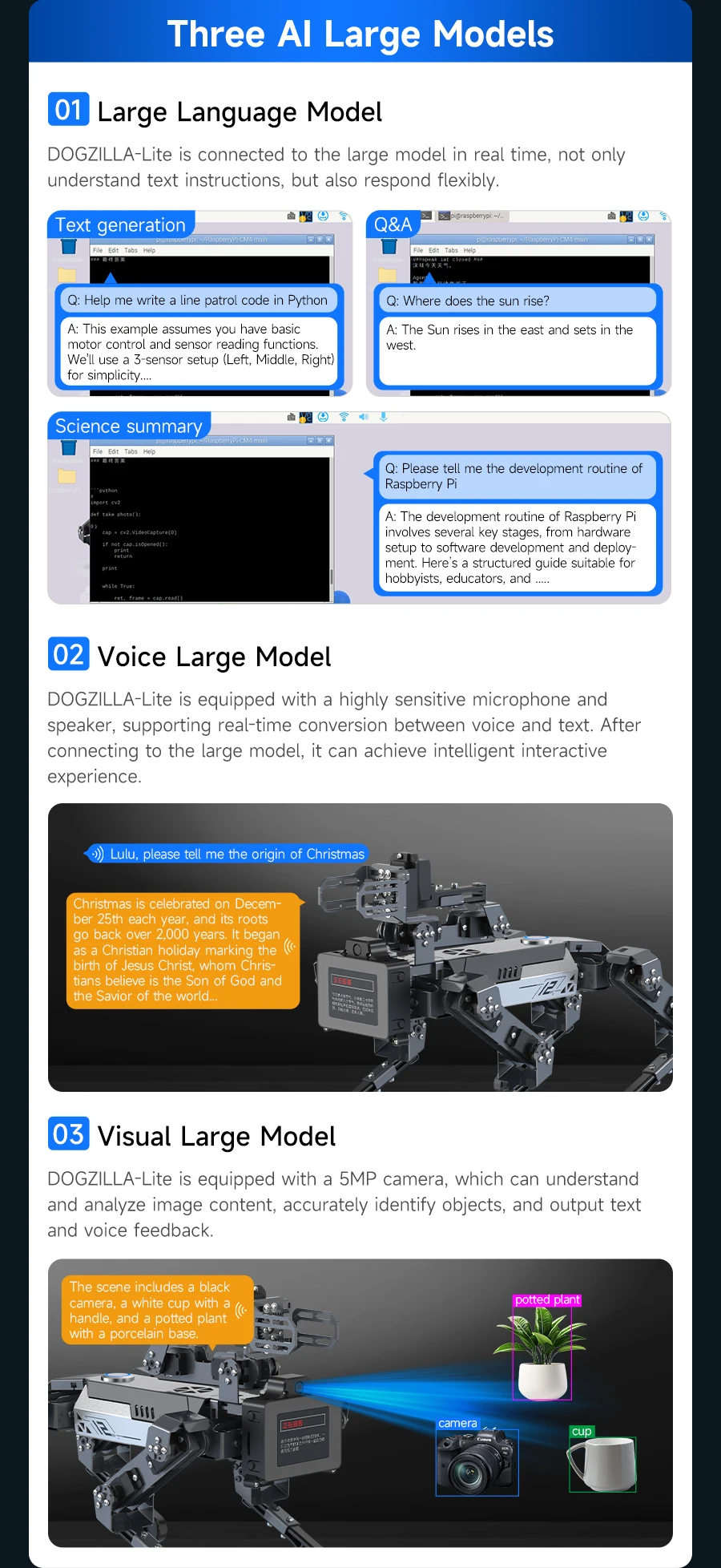 Yahboom DOGZILLA-Lite Quadruped Bionic Robot Dog AI Vision Large Model Intelligent Programming Electronic Kit for Raspberry Pi