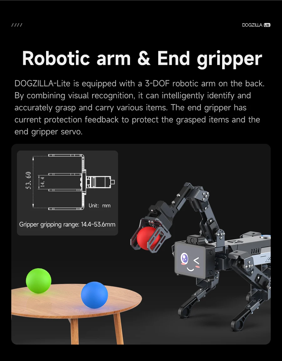 Yahboom DOGZILLA-Lite Quadruped Bionic Robot Dog AI Vision Large Model Intelligent Programming Electronic Kit for Raspberry Pi