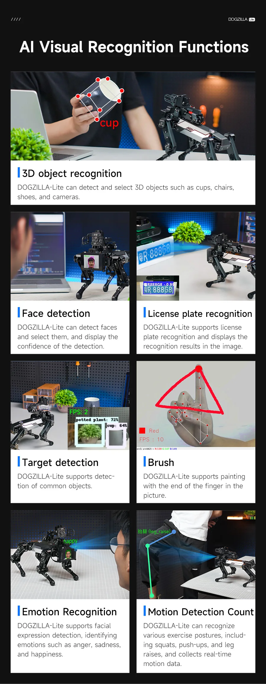 Yahboom DOGZILLA-Lite Quadruped Bionic Robot Dog AI Vision Large Model Intelligent Programming Electronic Kit for Raspberry Pi