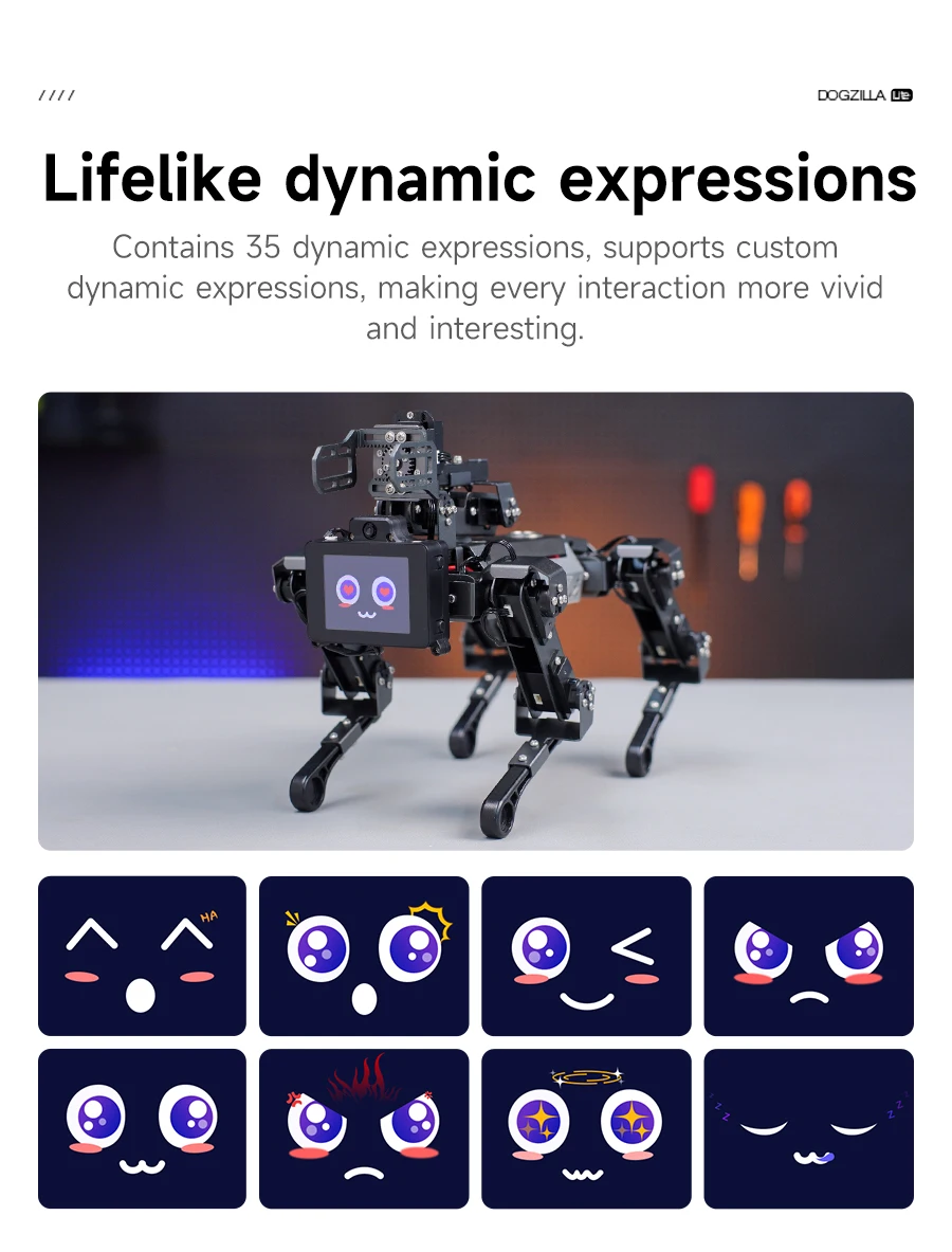 Yahboom DOGZILLA-Lite Quadruped Bionic Robot Dog AI Vision Large Model Intelligent Programming Electronic Kit for Raspberry Pi
