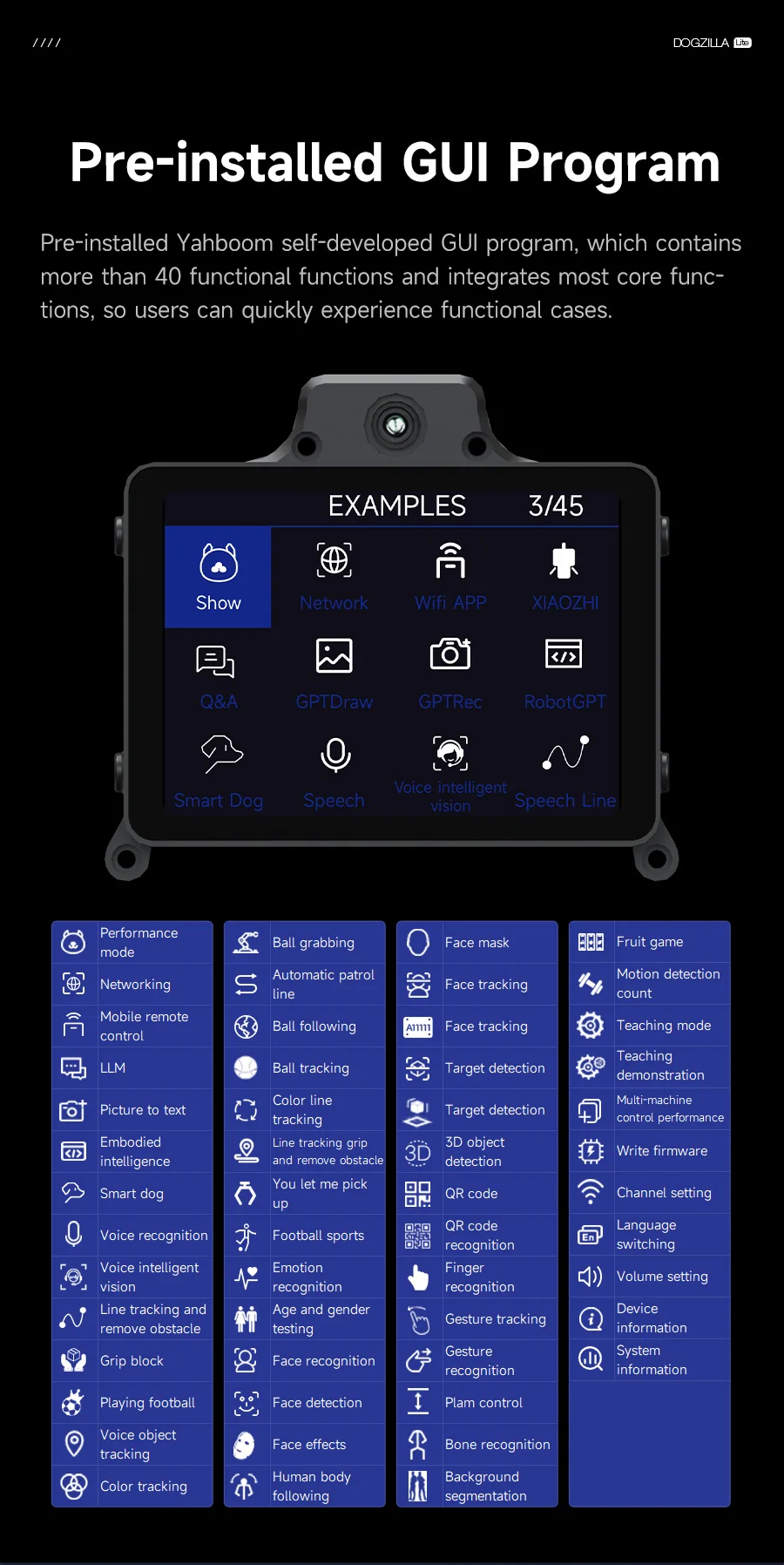 Yahboom DOGZILLA-Lite Quadruped Bionic Robot Dog AI Vision Large Model Intelligent Programming Electronic Kit for Raspberry Pi
