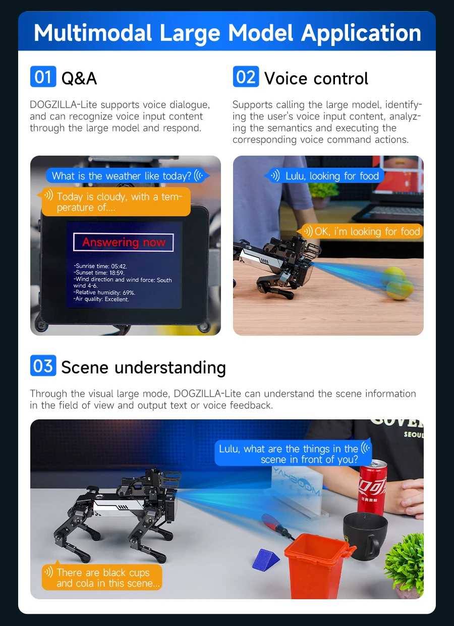 Yahboom DOGZILLA-Lite Quadruped Bionic Robot Dog AI Vision Large Model Intelligent Programming Electronic Kit for Raspberry Pi