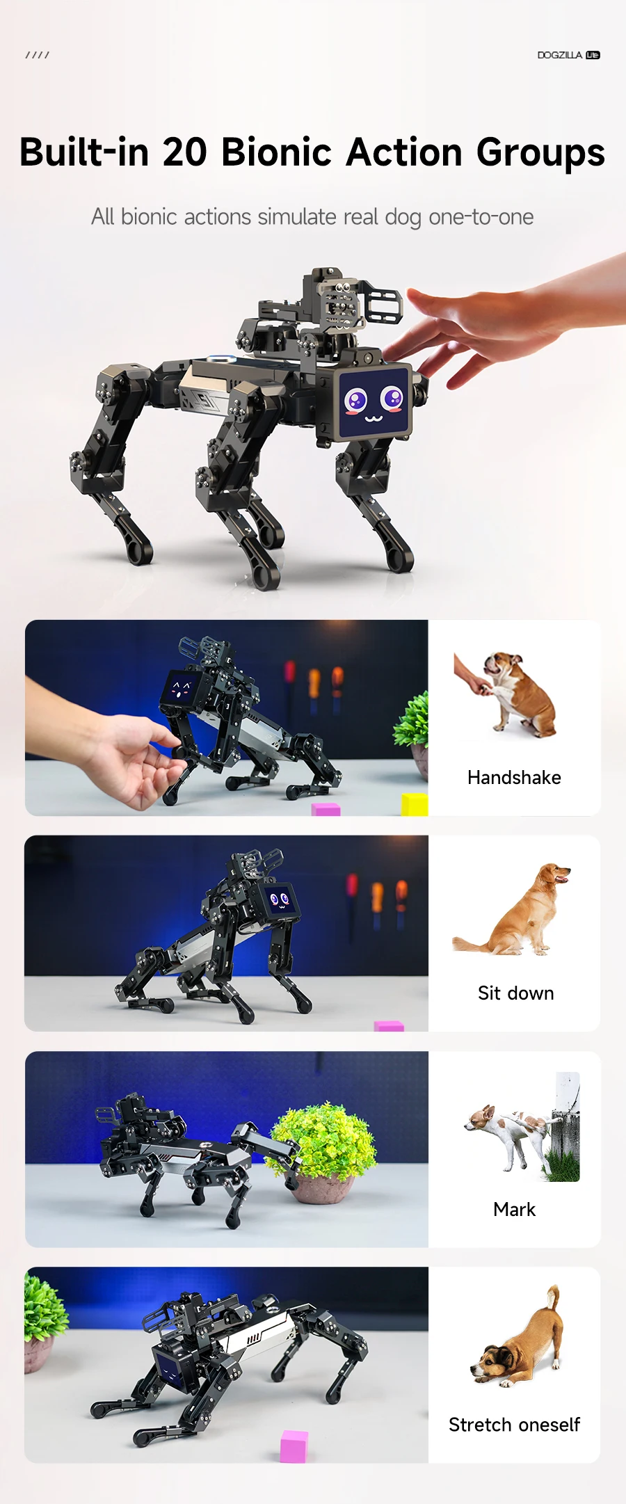 Yahboom DOGZILLA-Lite Quadruped Bionic Robot Dog AI Vision Large Model Intelligent Programming Electronic Kit for Raspberry Pi