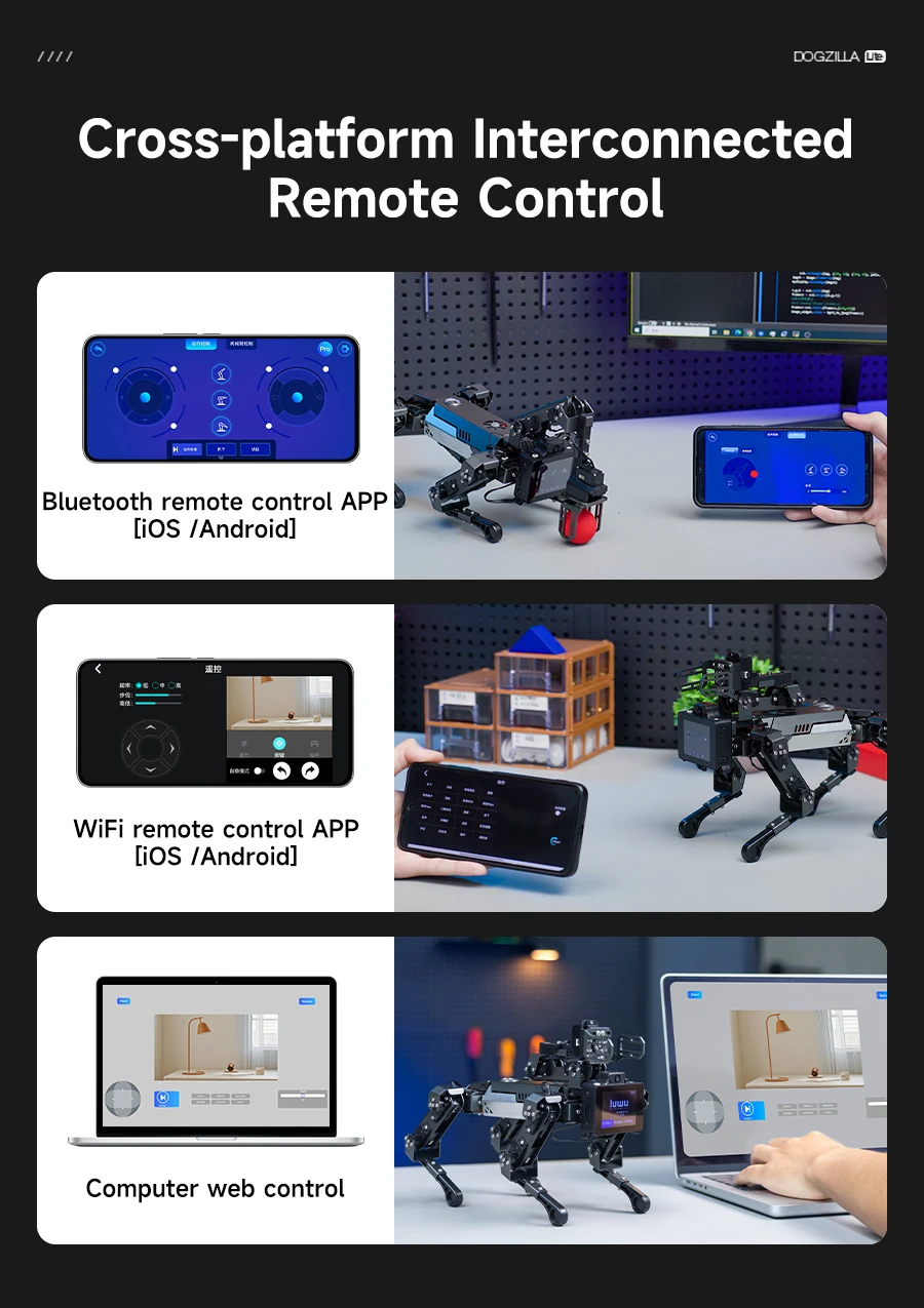 Yahboom DOGZILLA-Lite Quadruped Bionic Robot Dog AI Vision Large Model Intelligent Programming Electronic Kit for Raspberry Pi