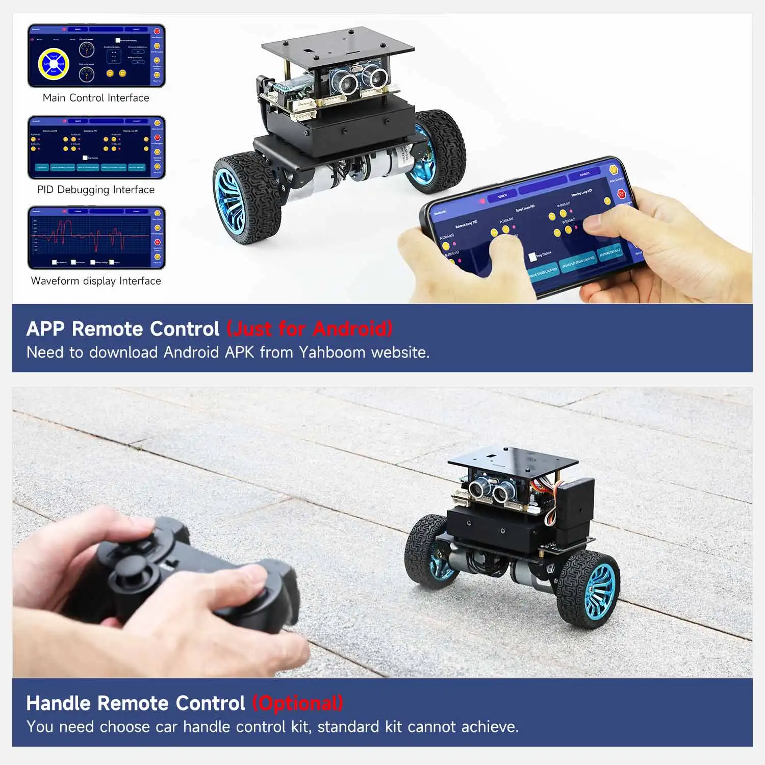 Yahboom 2WD High Configuration STM32 Self-Balance Car Educational Smart Robot Kit With DC Motor Support PID Adjustment 4KG Load Yahboom 2WD High Configuration STM32 Self-Balance Car Educational Smart Robot Kit With DC Motor Support PID Adjustment 4KG Load