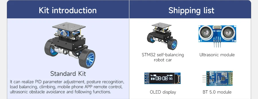 Yahboom 2WD High Configuration STM32 Self-Balance Car Educational Smart Robot Kit With DC Motor Support PID Adjustment 4KG Load