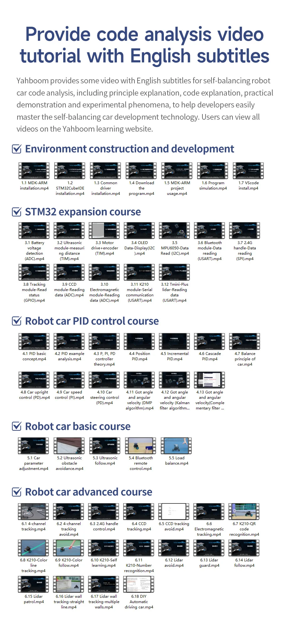 Yahboom 2WD High Configuration STM32 Self-Balance Car Educational Smart Robot Kit With DC Motor Support PID Adjustment 4KG Load