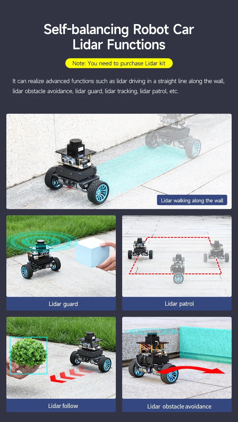 Yahboom 2WD High Configuration STM32 Self-Balance Car Educational Smart Robot Kit With DC Motor Support PID Adjustment 4KG Load
