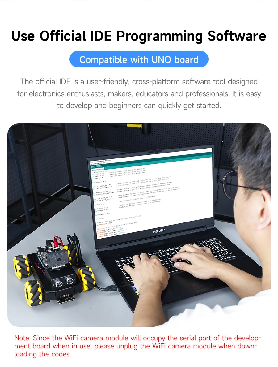 Yahboom 4WD Roboduino V2 AI Robot Car Kit Mecanum Wheel With ESP32 WiFi Camera for Arduino UNO STEM Educational Set DIY Project