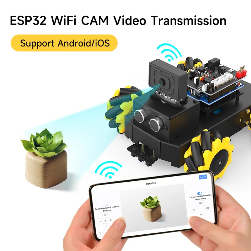 Yahboom 4WD Roboduino V2 AI Robot Car Kit Mecanum Wheel With ESP32 WiFi Camera for Arduino UNO STEM Educational Set DIY Project Yahboom 4WD Roboduino V2 AI Robot Car Kit Mecanum Wheel With ESP32 WiFi Camera for Arduino UNO STEM Educational Set DIY Project