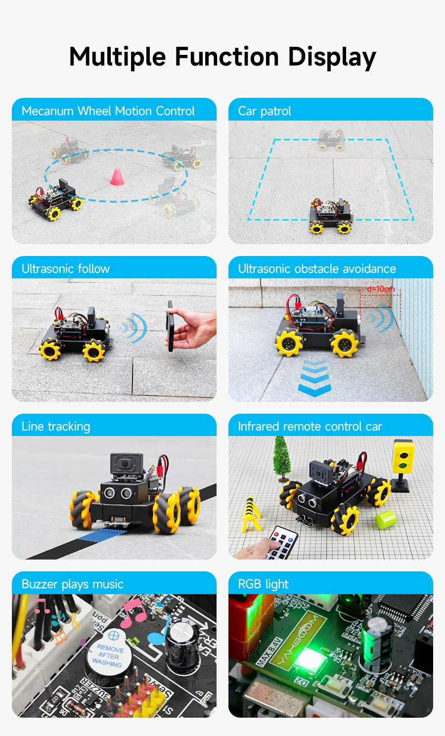 Yahboom 4WD Roboduino V2 AI Robot Car Kit Mecanum Wheel With ESP32 WiFi Camera for Arduino UNO STEM Educational Set DIY Project