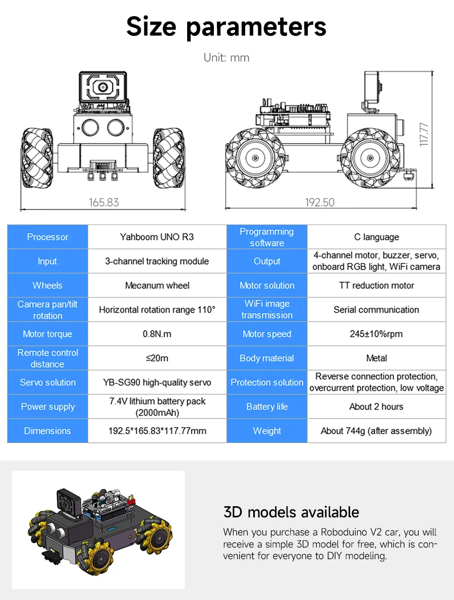 Yahboom 4WD Roboduino V2 AI Robot Car Kit Mecanum Wheel With ESP32 WiFi Camera for Arduino UNO STEM Educational Set DIY Project