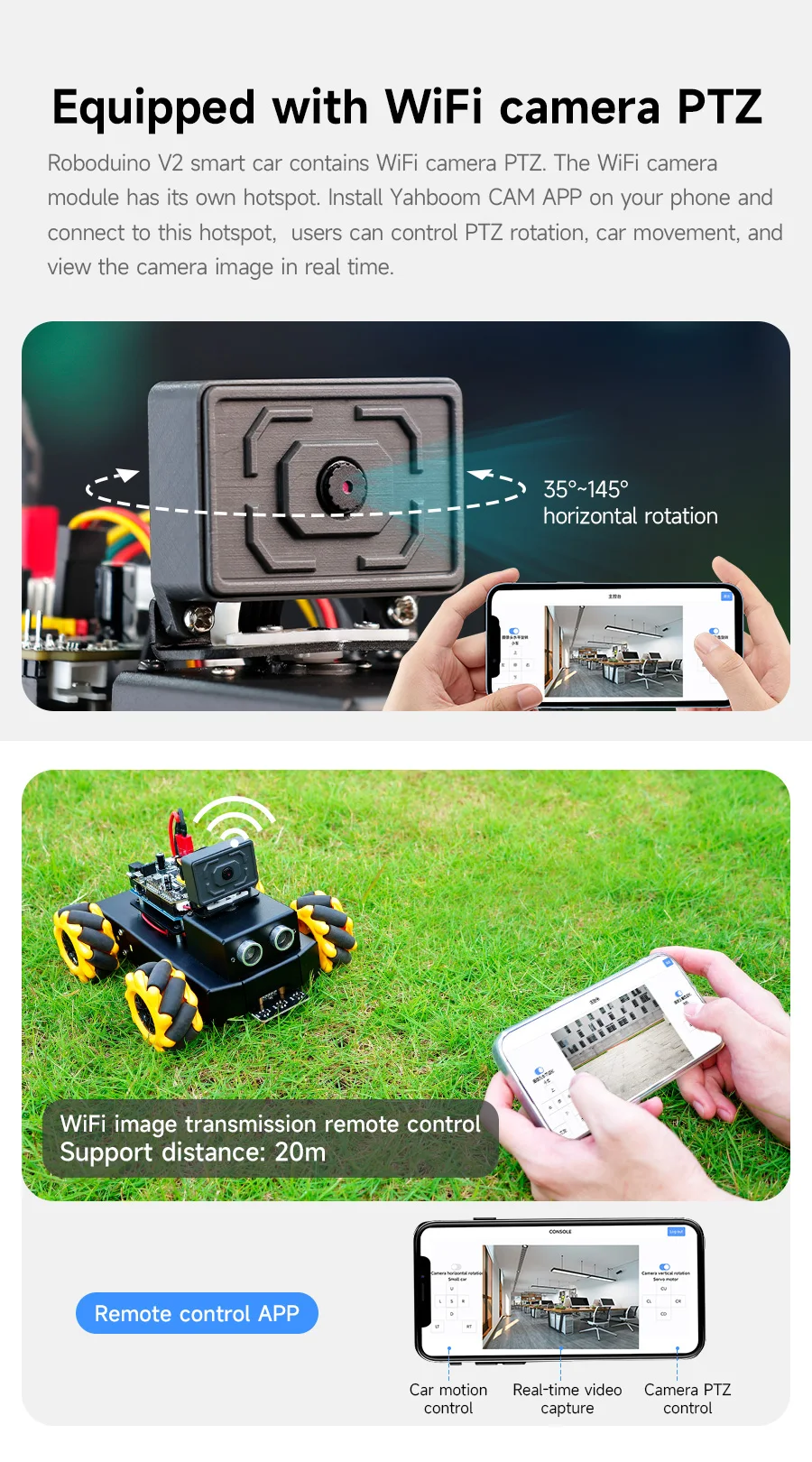 Yahboom 4WD Roboduino V2 AI Robot Car Kit Mecanum Wheel With ESP32 WiFi Camera for Arduino UNO STEM Educational Set DIY Project