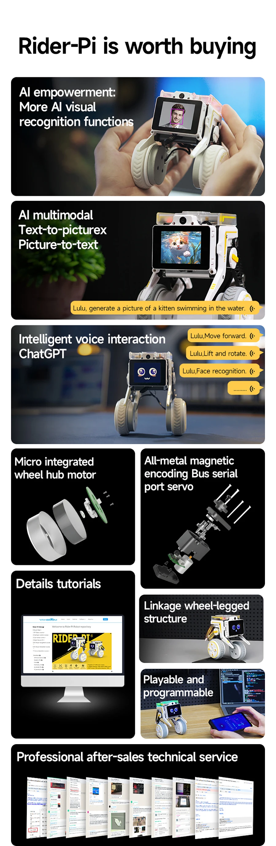 Yahboom Rider-Pi AI Robot Car Electronic Kit with IPS Display Based on Raspberry Pi CM5 Module Support ChatGPT Voice Interaction Yahboom Rider-Pi AI Robot Car Electronic Kit with IPS Display Based on Raspberry Pi CM5 Module Support ChatGPT Voice Interaction