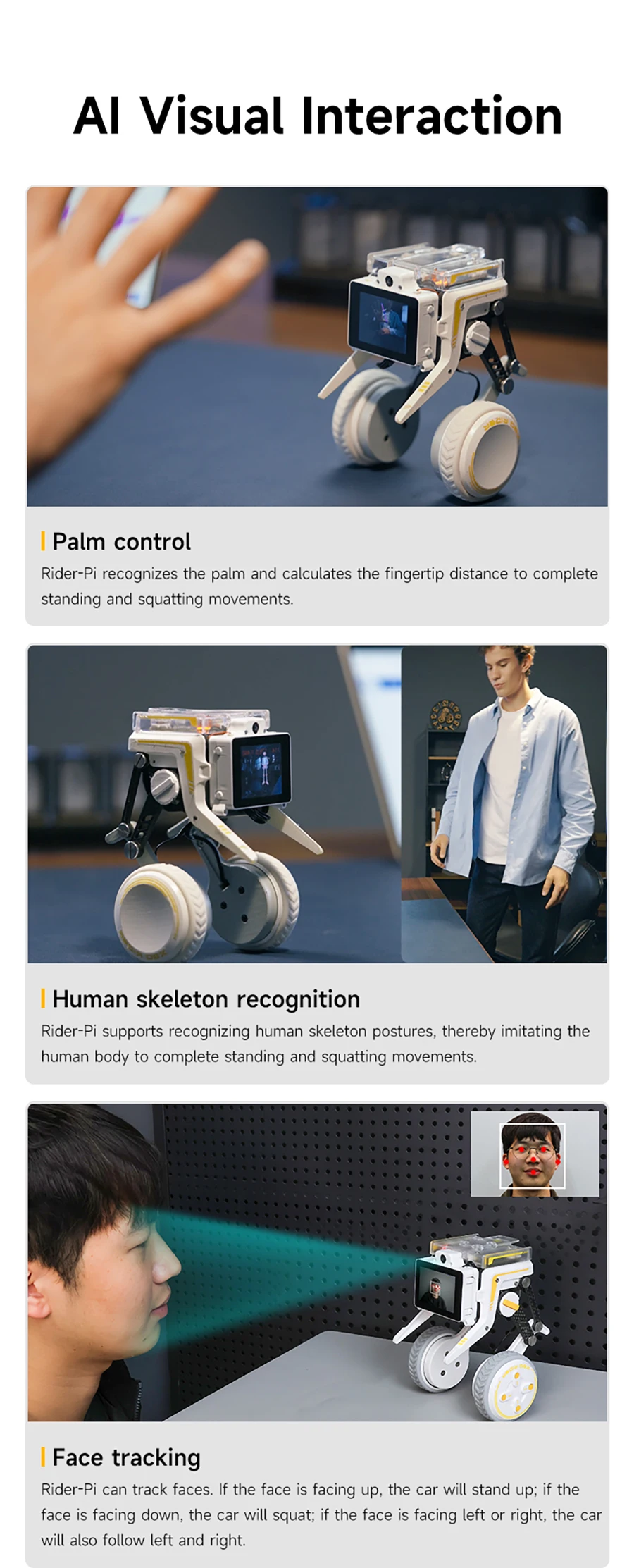 Yahboom Rider-Pi AI Robot Car Electronic Kit with IPS Display Based on Raspberry Pi CM5 Module Support ChatGPT Voice Interaction Yahboom Rider-Pi AI Robot Car Electronic Kit with IPS Display Based on Raspberry Pi CM5 Module Support ChatGPT Voice Interaction