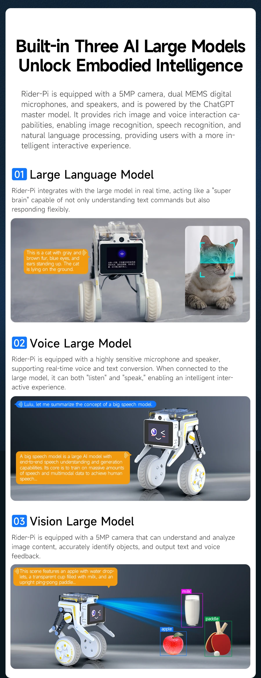 Yahboom Rider-Pi AI Robot Car Electronic Kit with IPS Display Based on Raspberry Pi CM5 Module Support ChatGPT Voice Interaction Yahboom Rider-Pi AI Robot Car Electronic Kit with IPS Display Based on Raspberry Pi CM5 Module Support ChatGPT Voice Interaction
