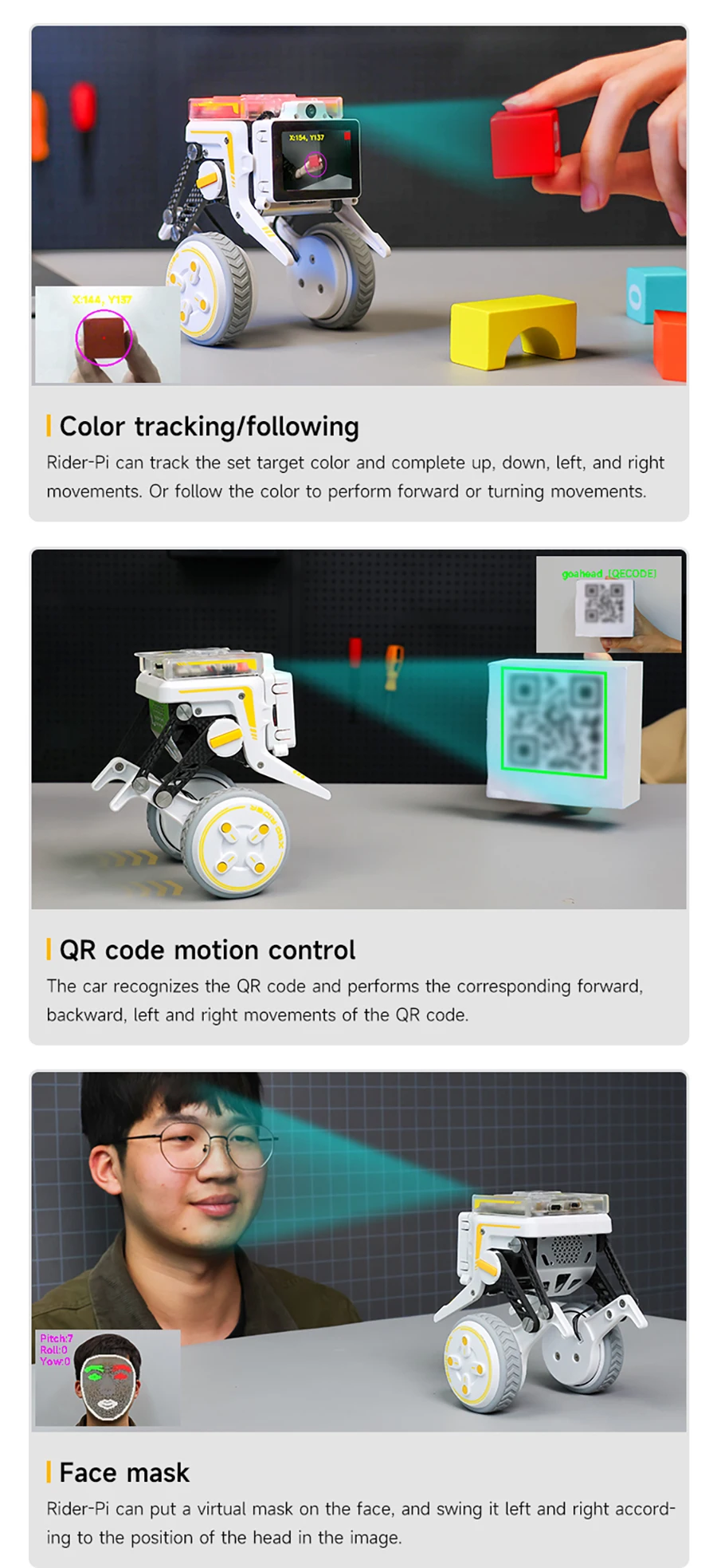 Yahboom Rider-Pi AI Robot Car Electronic Kit with IPS Display Based on Raspberry Pi CM5 Module Support ChatGPT Voice Interaction Yahboom Rider-Pi AI Robot Car Electronic Kit with IPS Display Based on Raspberry Pi CM5 Module Support ChatGPT Voice Interaction