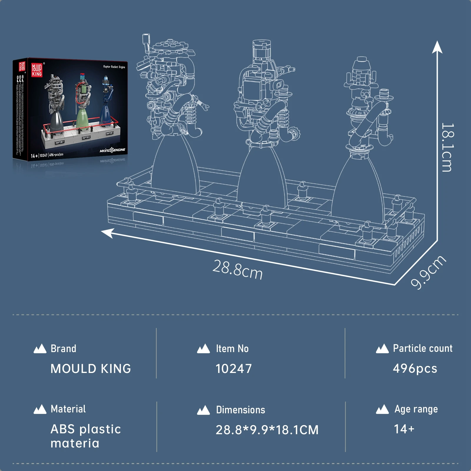 Mould King 10247 Raptor Rocket Engine Building Blocks Mechanical Science and Education Model Kids STEM Toy Adults Creative Gift Mould King 10247 Raptor Rocket Engine Building Blocks Mechanical Science and Education Model Kids STEM Toy Adults Creative Gift