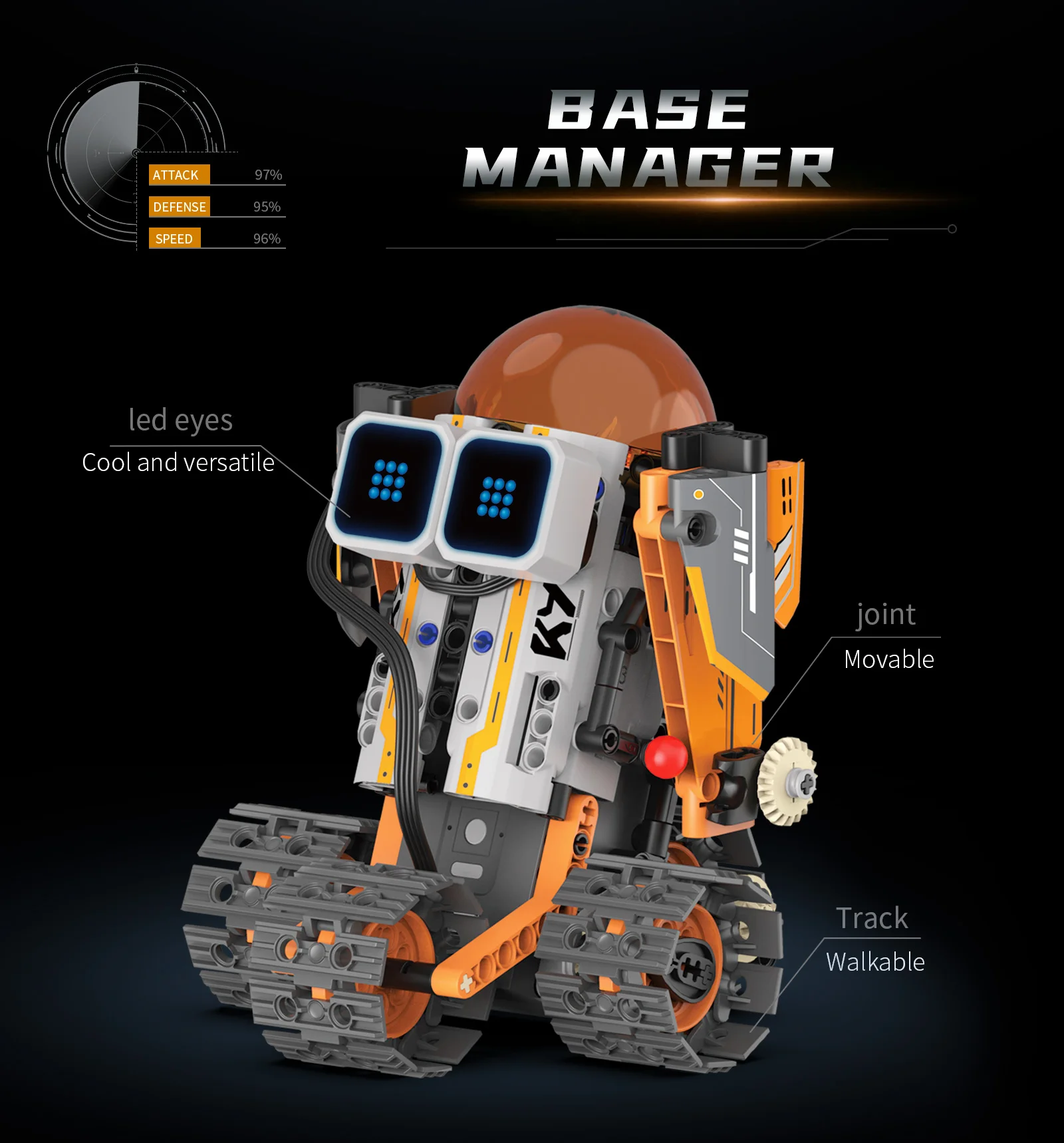 MOC 5-IN-1 Intelligent Crawler Robot Building Blocks APP Programming Remote Control Stunt Car LED Eyes STEM Education Toy Gift