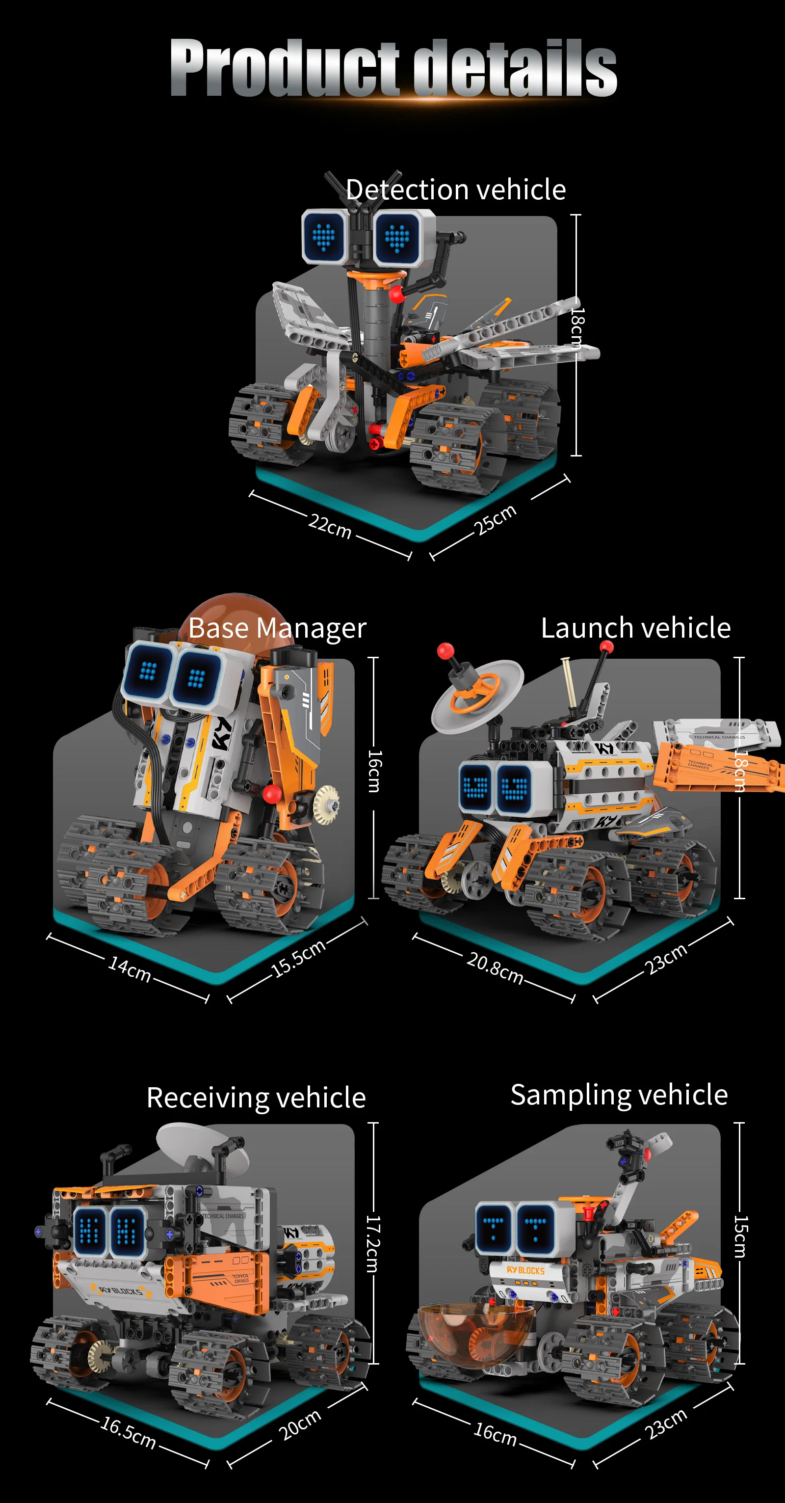 MOC 5-IN-1 Intelligent Crawler Robot Building Blocks APP Programming Remote Control Stunt Car LED Eyes STEM Education Toy Gift