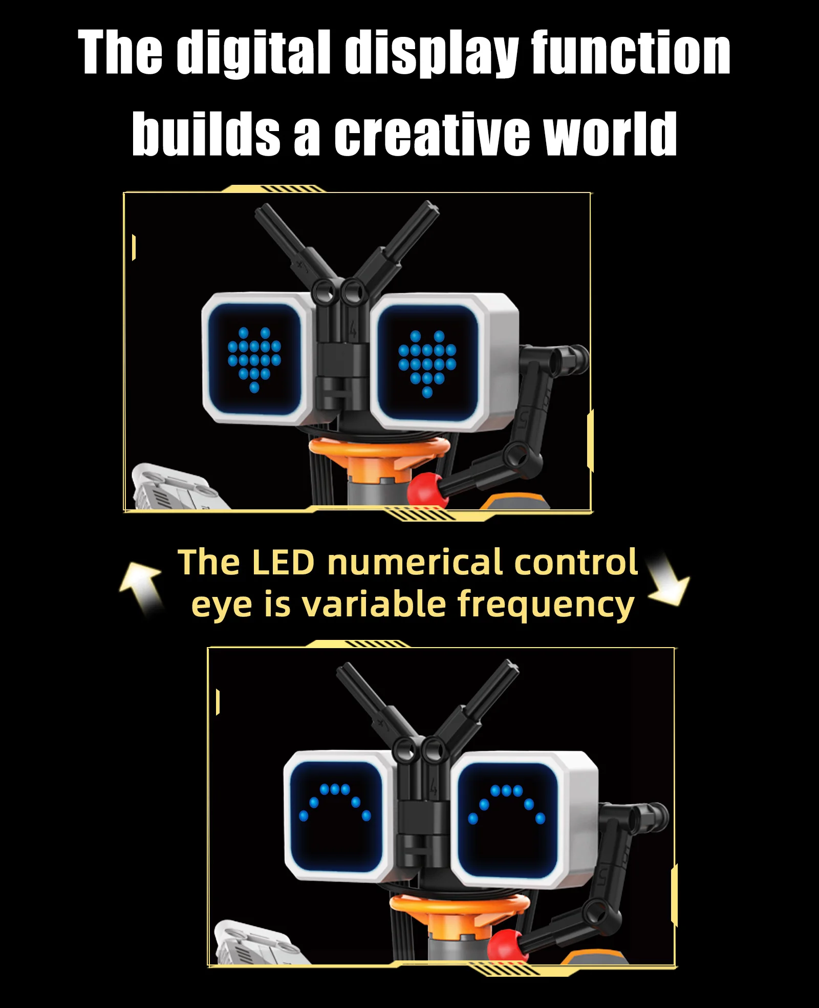 MOC 5-IN-1 Intelligent Crawler Robot Building Blocks APP Programming Remote Control Stunt Car LED Eyes STEM Education Toy Gift