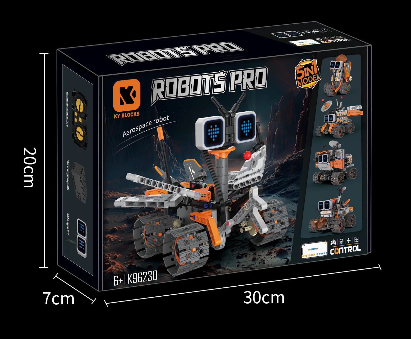 MOC 5-IN-1 Intelligent Crawler Robot Building Blocks APP Programming Remote Control Stunt Car LED Eyes STEM Education Toy Gift