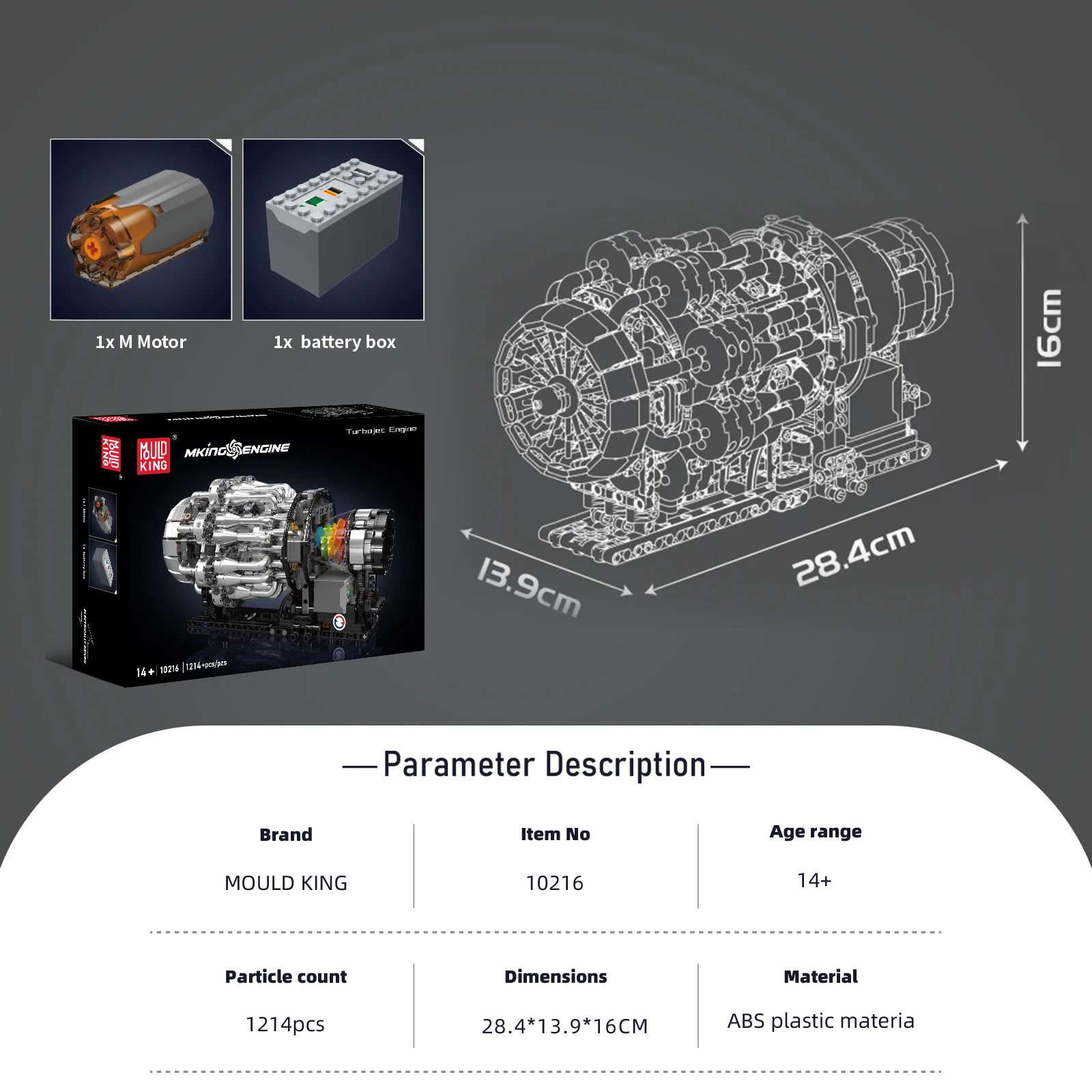Mould King 10216 Turbojet Engine Building Blocks Simulation Model STEM DIY Bricks Toys Teens Aviation Enthusiasts Christmas Gift Mould King 10216 Turbojet Engine Building Blocks Simulation Model STEM DIY Bricks Toys Teens Aviation Enthusiasts Christmas Gift