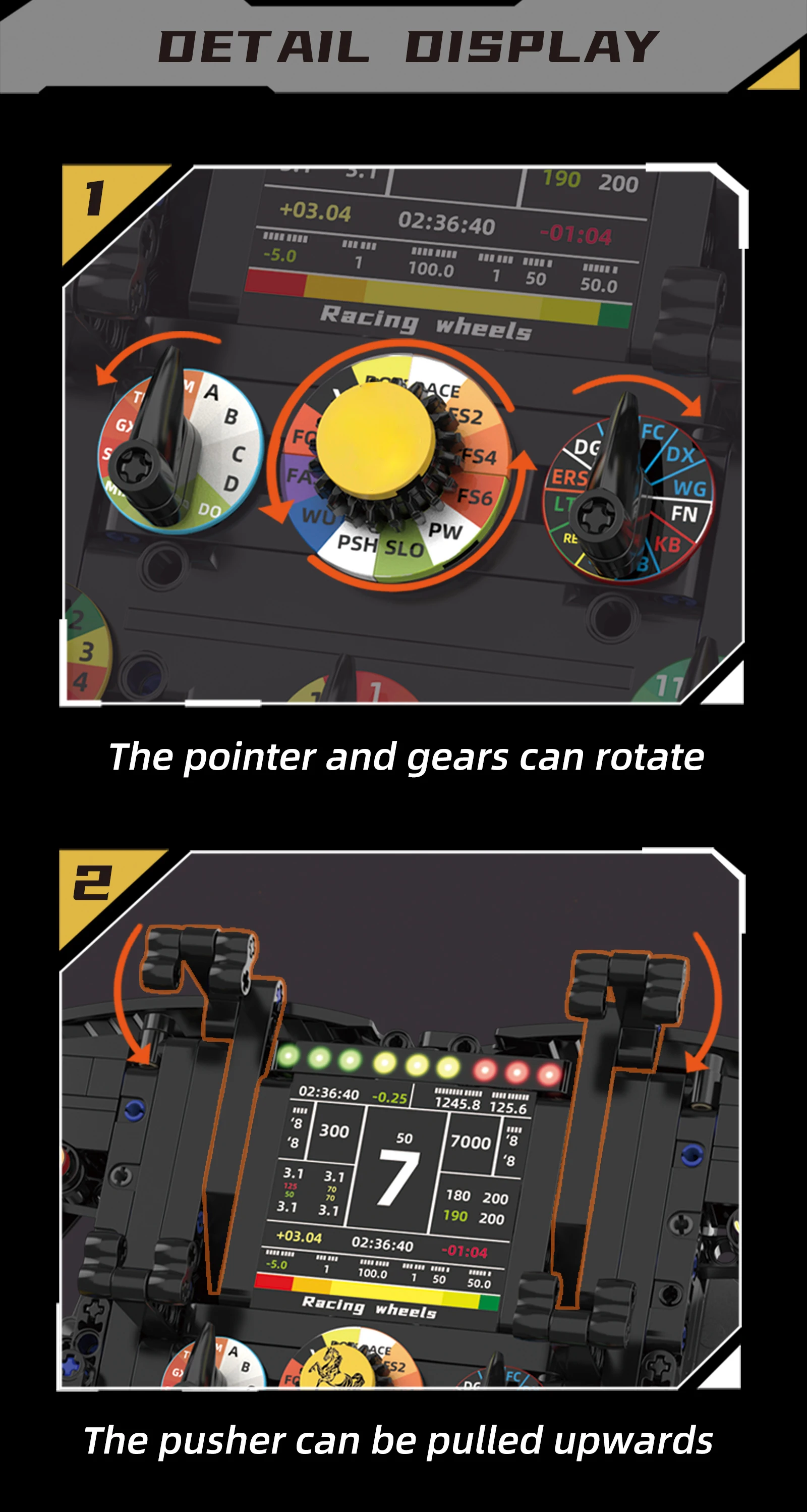 MOC Racing Car Steering Wheel Building Blocks Technology Machinery Model Phone Holder Desktop Ornaments Bricks Toy Holiday Gift