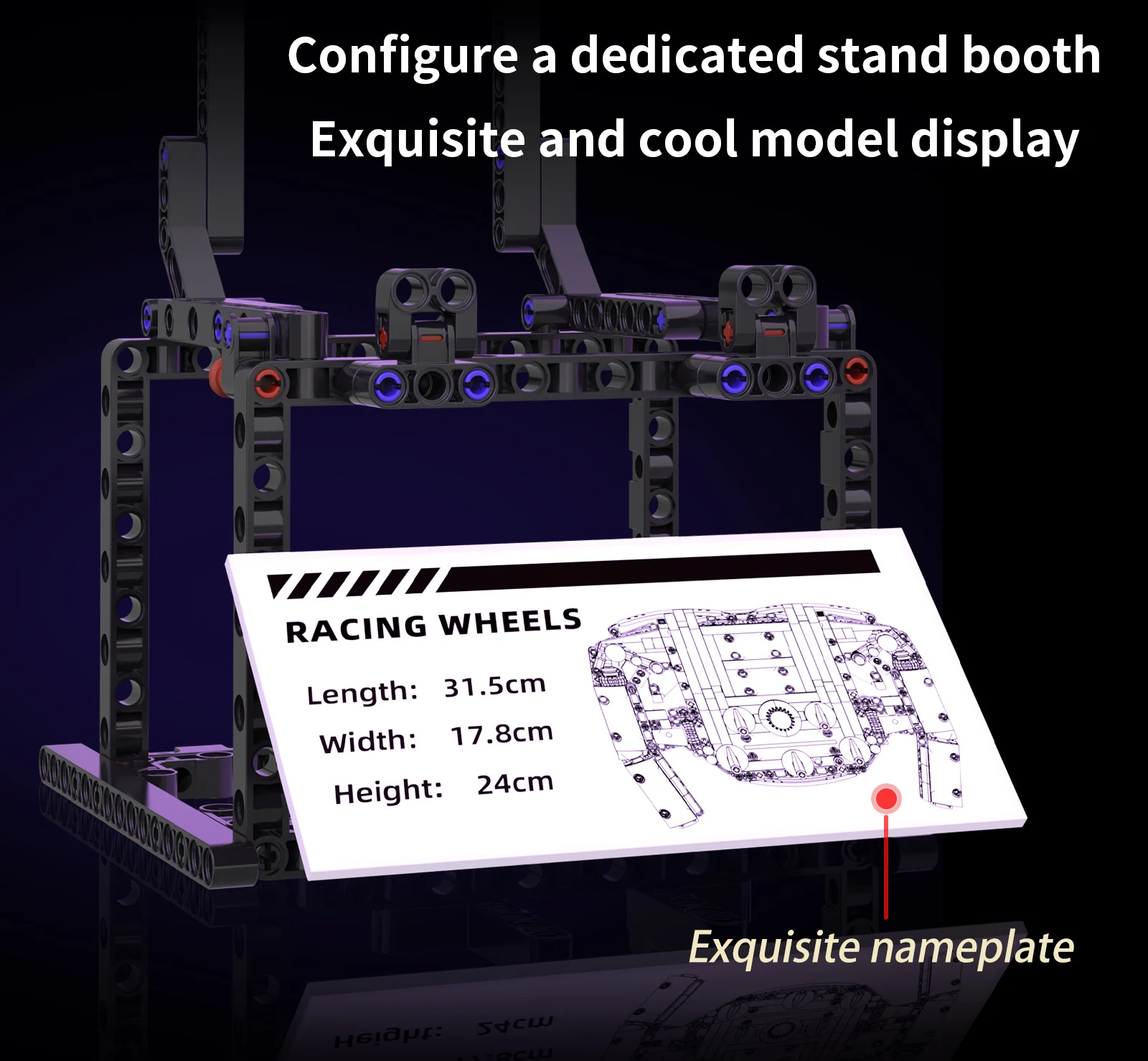 MOC Racing Car Steering Wheel Building Blocks Technology Machinery Model Phone Holder Desktop Ornaments Bricks Toy Holiday Gift