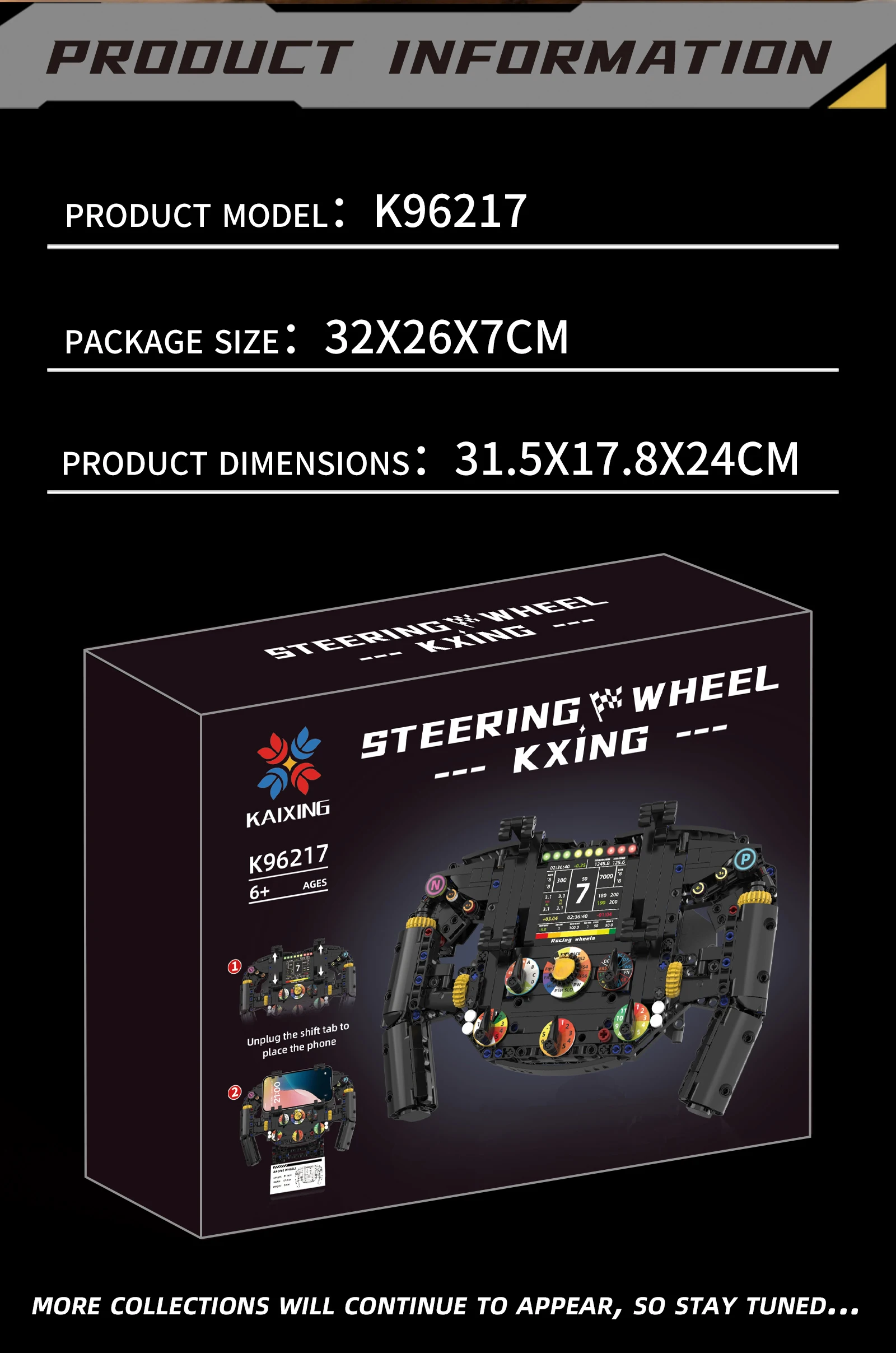 MOC Racing Car Steering Wheel Building Blocks Technology Machinery Model Phone Holder Desktop Ornaments Bricks Toy Holiday Gift