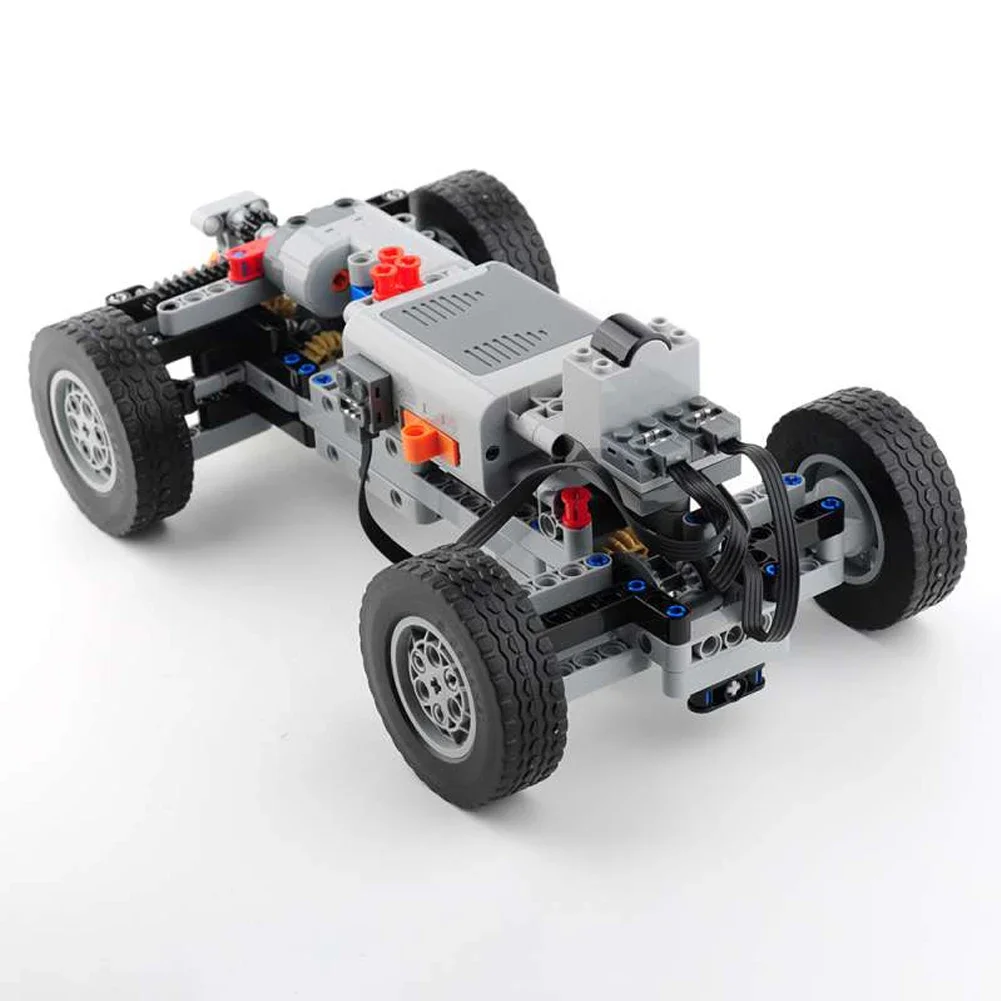 MOC 4WD Remote Control Car Chassis Kit With 62.4*20mm Wheel Four-Wheel Drive Technical Car M Motor Servo Motor AA Battery Box MOC 4WD Remote Control Car Chassis Kit With 62.4*20mm Wheel Four-Wheel Drive Technical Car M Motor Servo Motor AA Battery Box