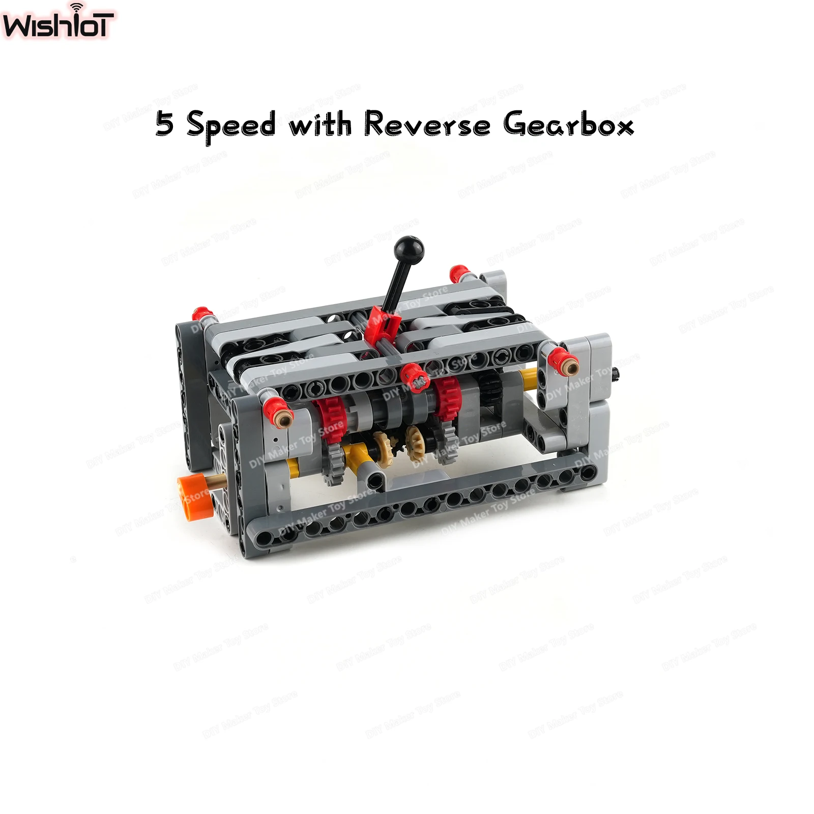 MOC 5 Speed with Reverse Gearbox Building Blocks Transmission Model Technology Modified Parts Kids Education Toy Creative Gift