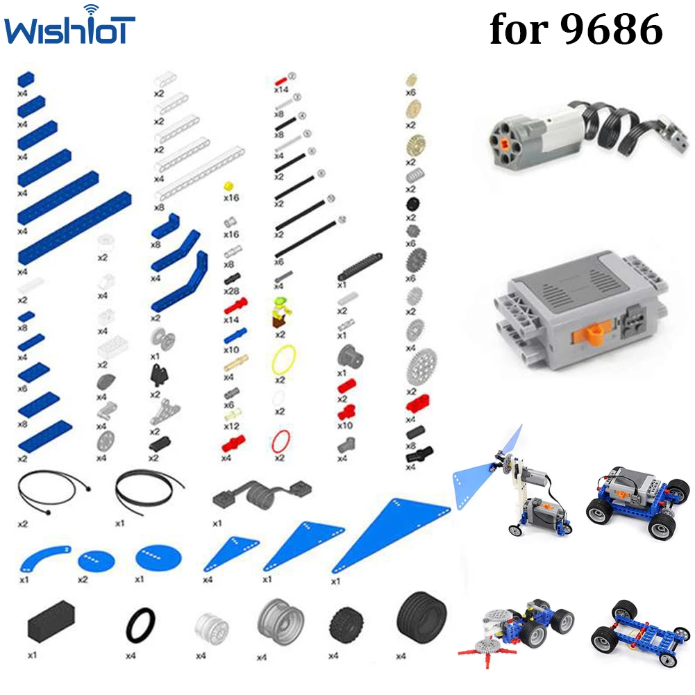 9686 396pcs Technical Power Mechanical Gear Set legoeds-compatible for Creator Robot Educational Learning MOC Power Functions